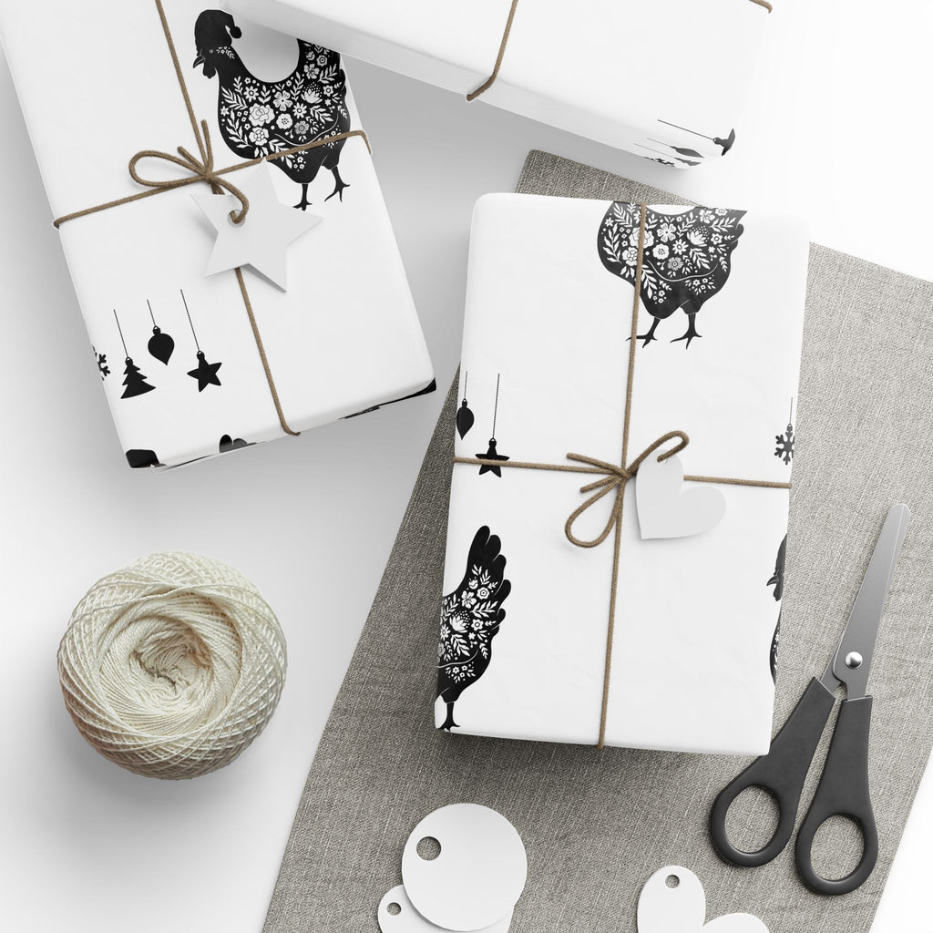 Charming Chicken Themed Wrapping Paper, Gift Wrap for Farmhouse Decor, Holiday & Celebration, Rustic Gift Packaging, Party Supplies