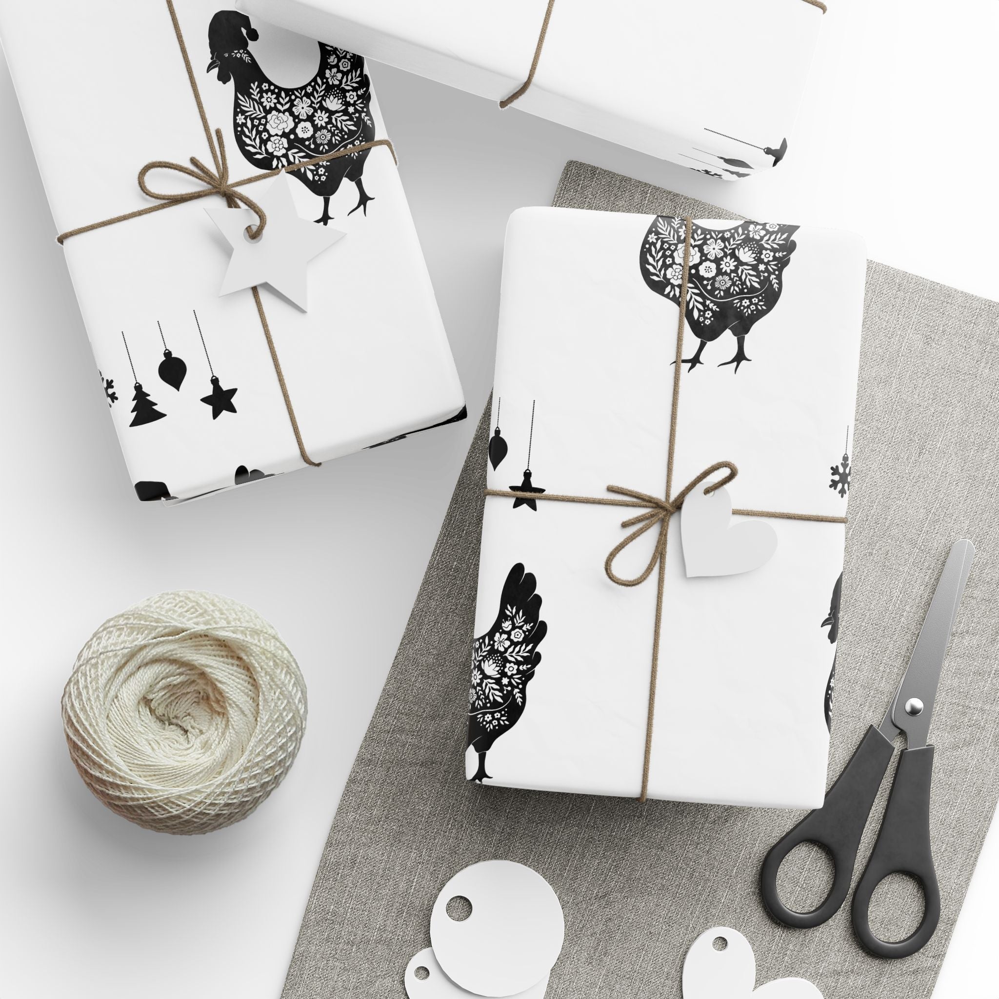 Charming Chicken Themed Wrapping Paper, Gift Wrap for Farmhouse Decor, Holiday & Celebration, Rustic Gift Packaging, Party Supplies