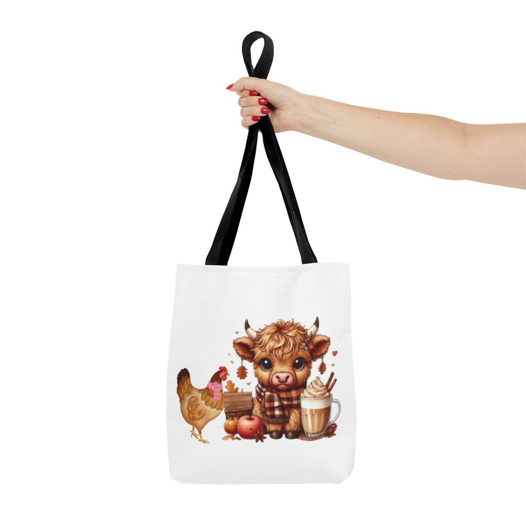 Friends- Cute Cow & Chicken Tote Bag for Farm Lovers, Harvest Market Bag