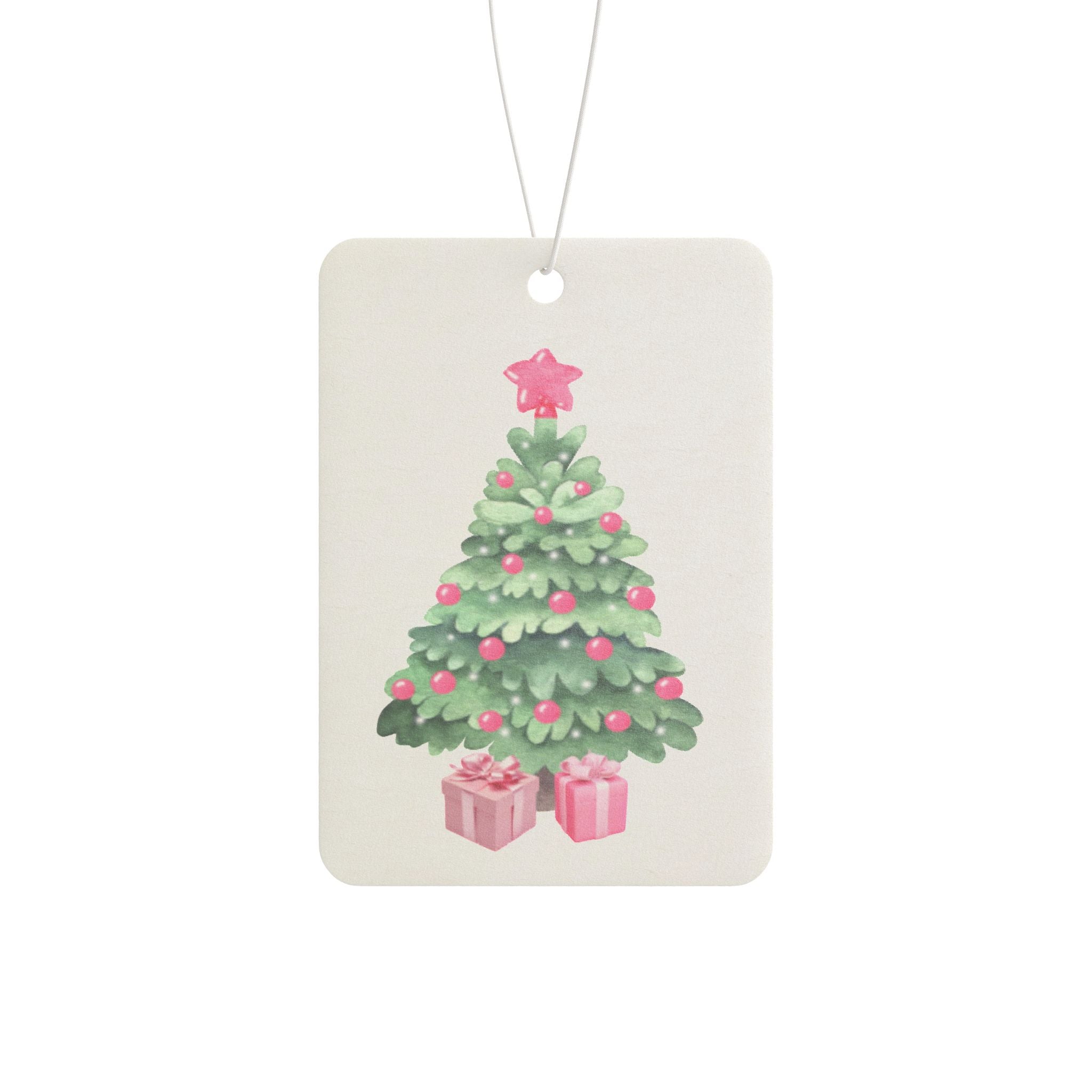 Christmas Tree Car Air Freshener — Cute Pink Ornaments & Gifts Scented Holiday Car Decor