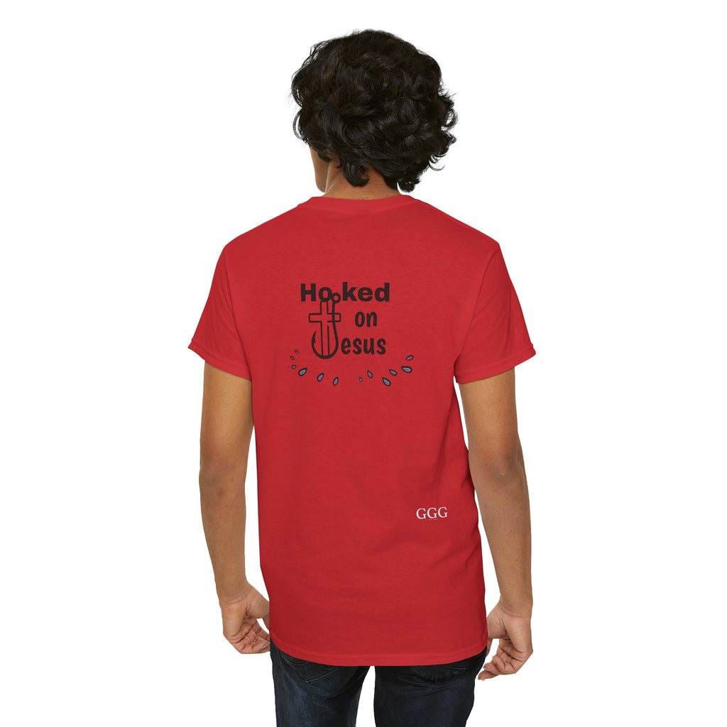 Hooked on Jesus Unisex Heavy Cotton Tee - Faith-Inspired Apparel