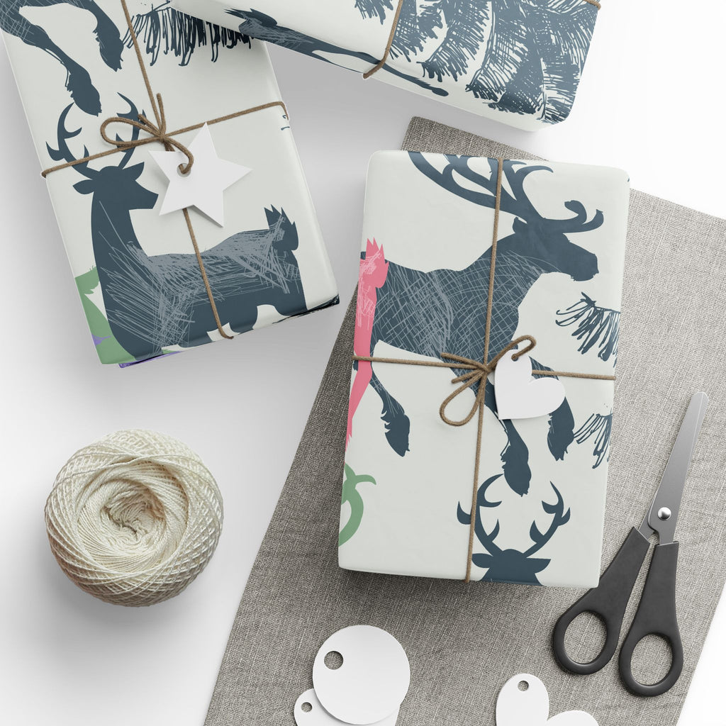 Whimsical Reindeer Wrapping Paper for Holidays