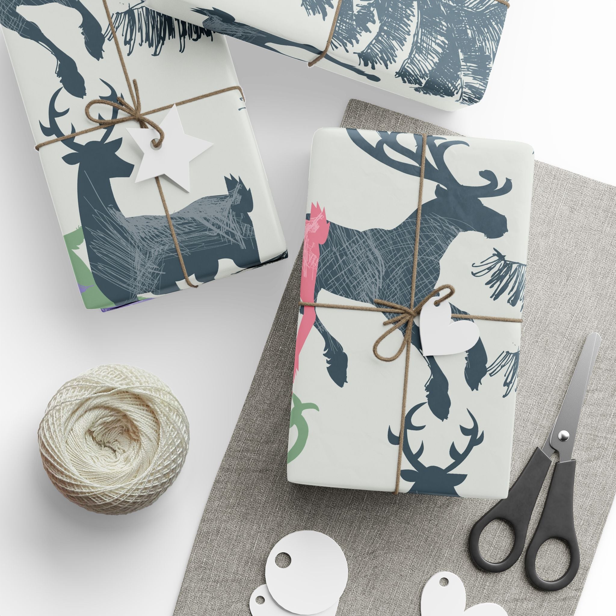 Whimsical Reindeer Wrapping Paper for Holidays