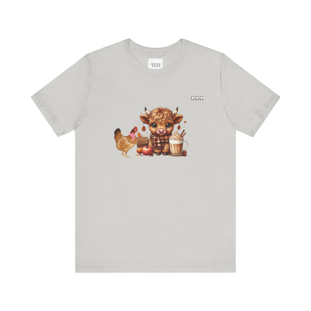 Adorable Farm Animal Tee, Cute Cow and Chicken T-Shirt, Animal Lover Gift, Funny Farm Shirt, Casual Everyday Wear