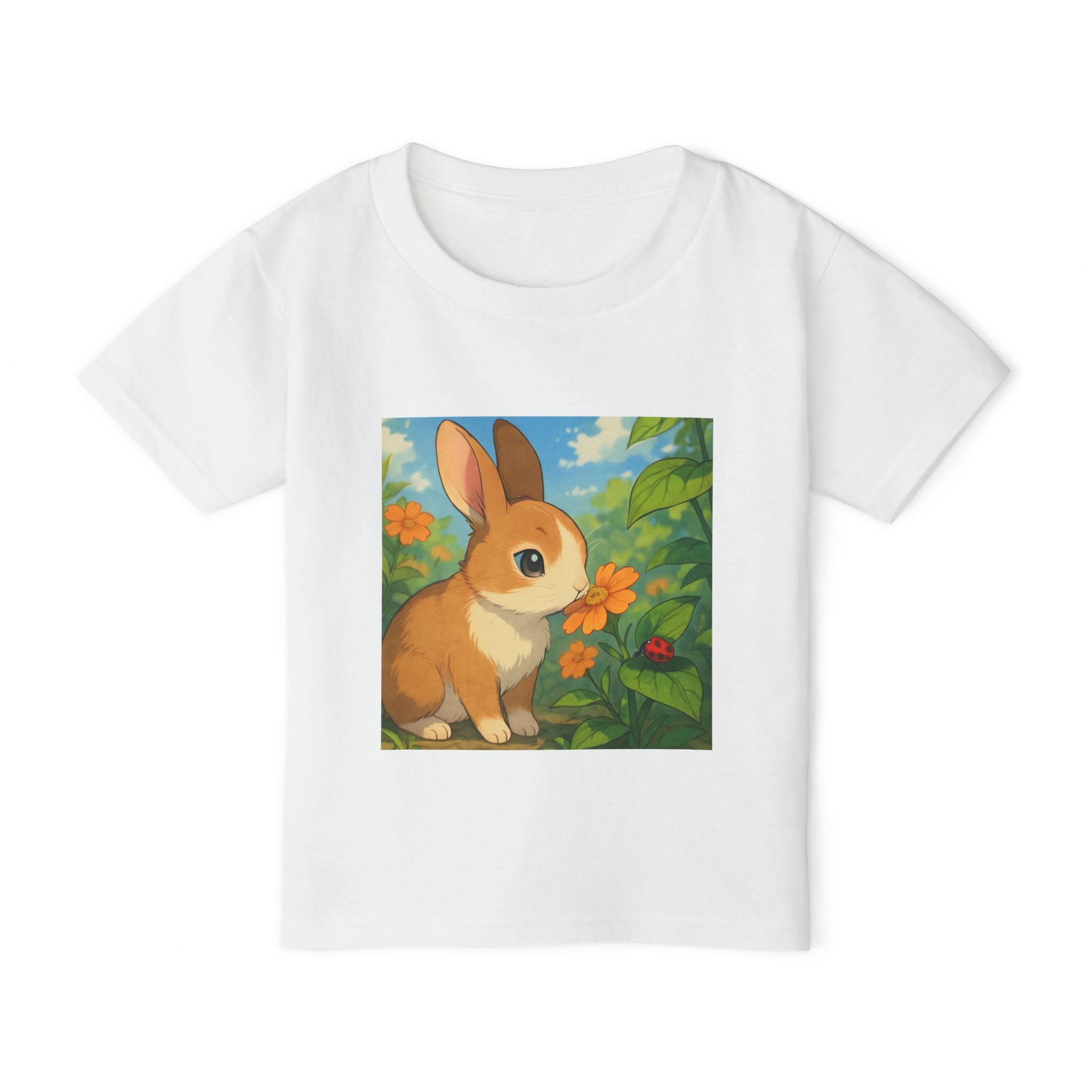 Toddler T-Shirt — Cute Bunny in Garden Kids Tee