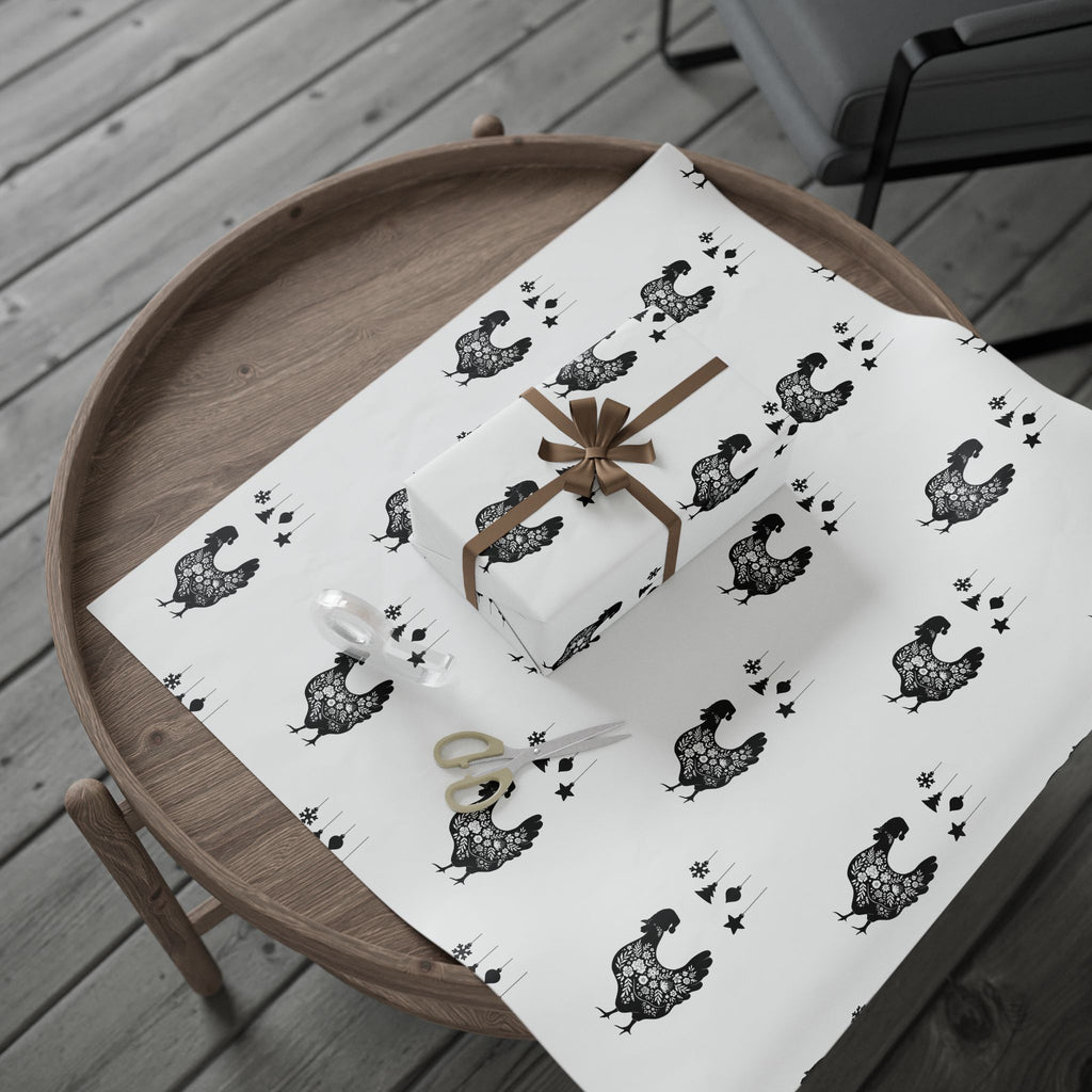 Charming Chicken Themed Wrapping Paper, Gift Wrap for Farmhouse Decor, Holiday & Celebration, Rustic Gift Packaging, Party Supplies