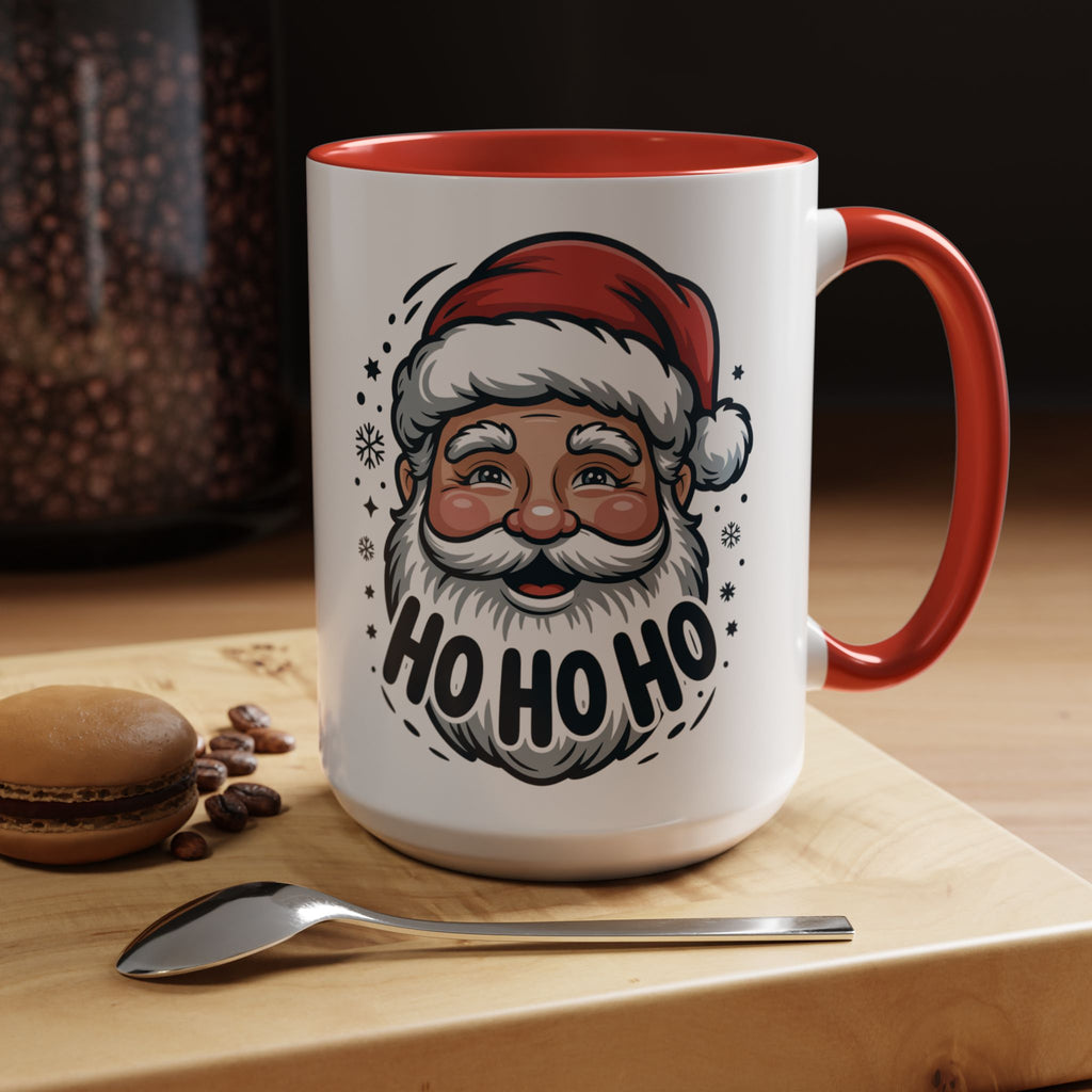 Santa "Ho Ho Ho" Accent Coffee Mug — Festive Holiday Christmas Gift (11/15oz)
