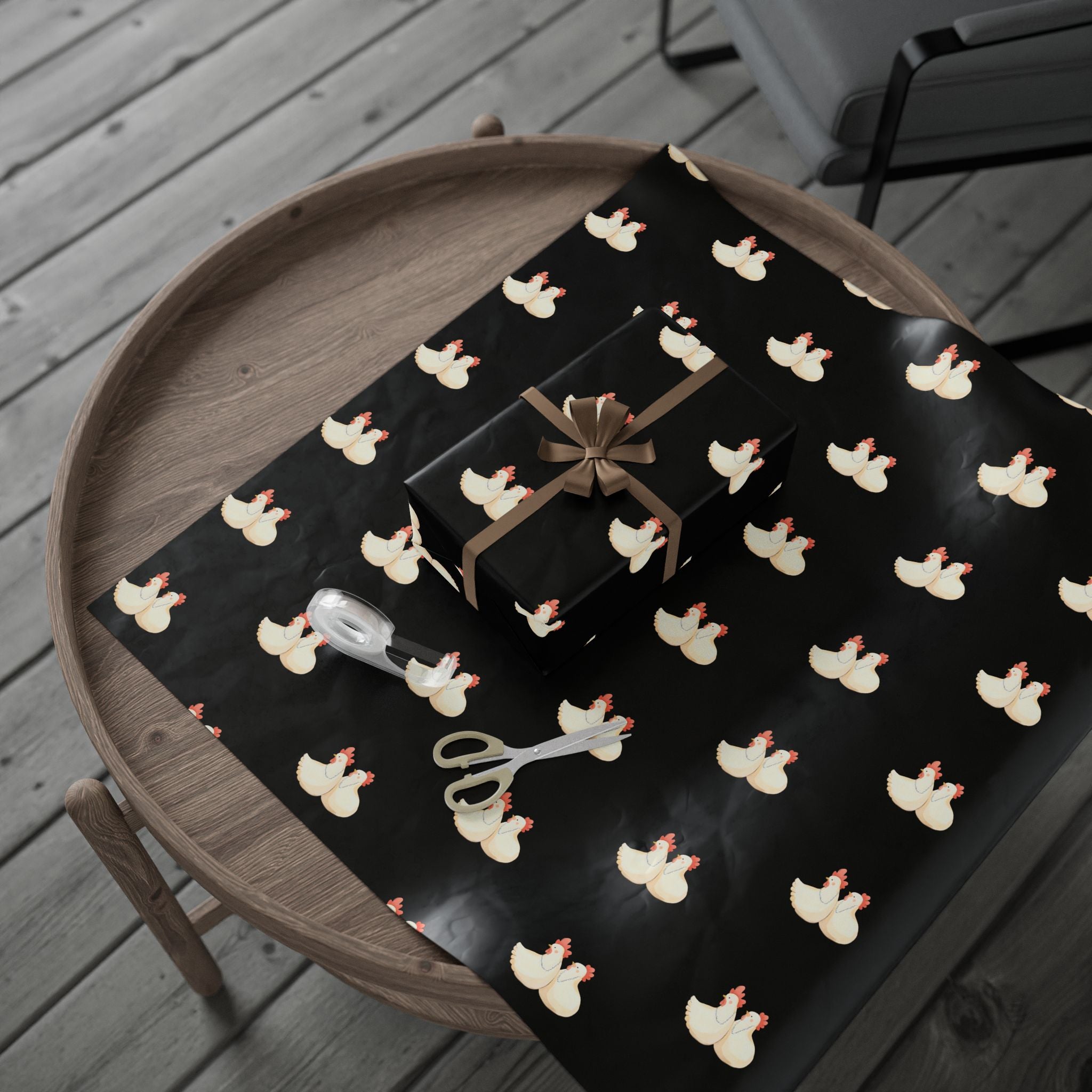 Two Cackling Hens Wrapping Paper, Fun Gift Wrap for Birthdays, Holidays, Parties, Farmhouse Decor