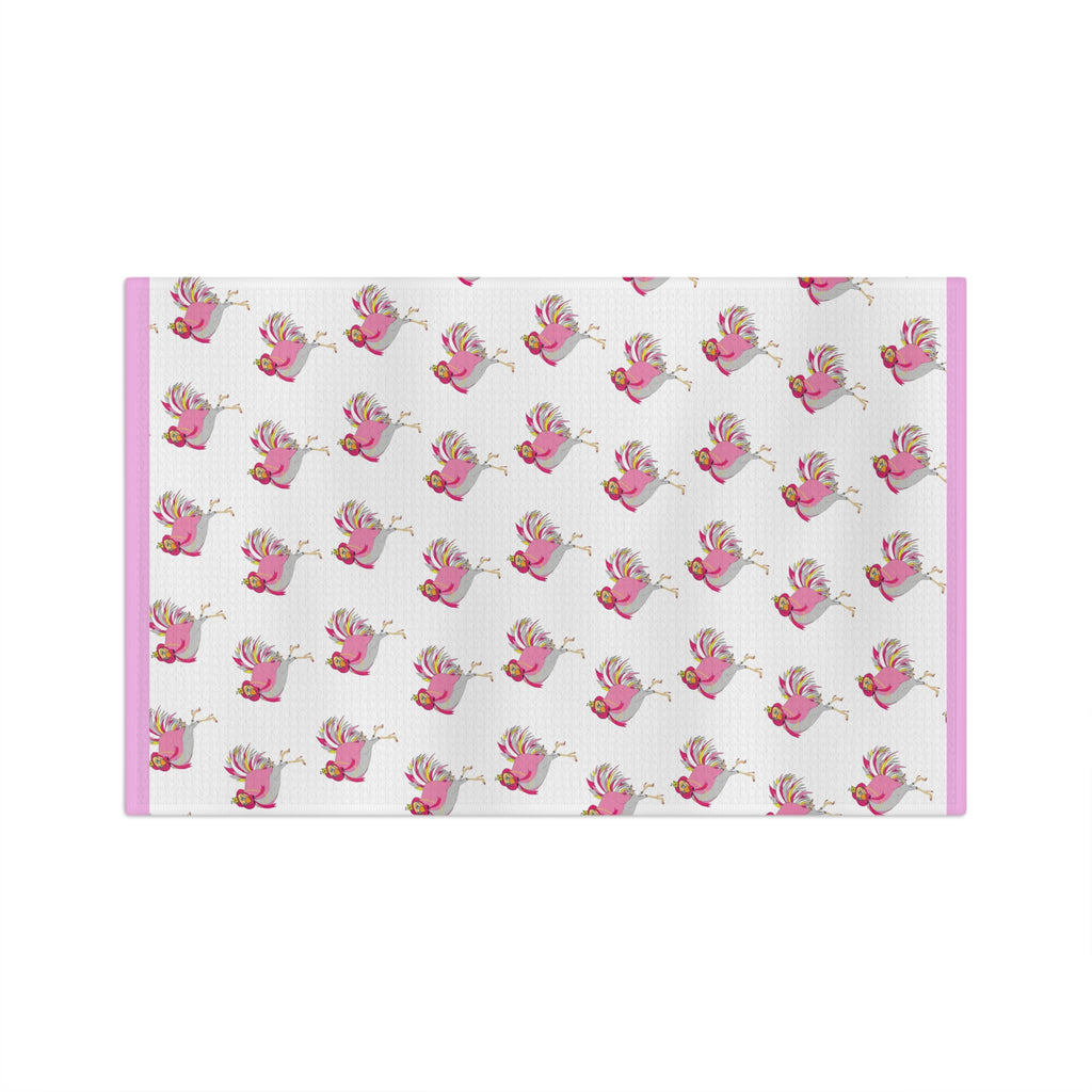 Microfiber Tea Towel - Pink Chicken Fun Kitchen Accessories Gift for Bird Lovers