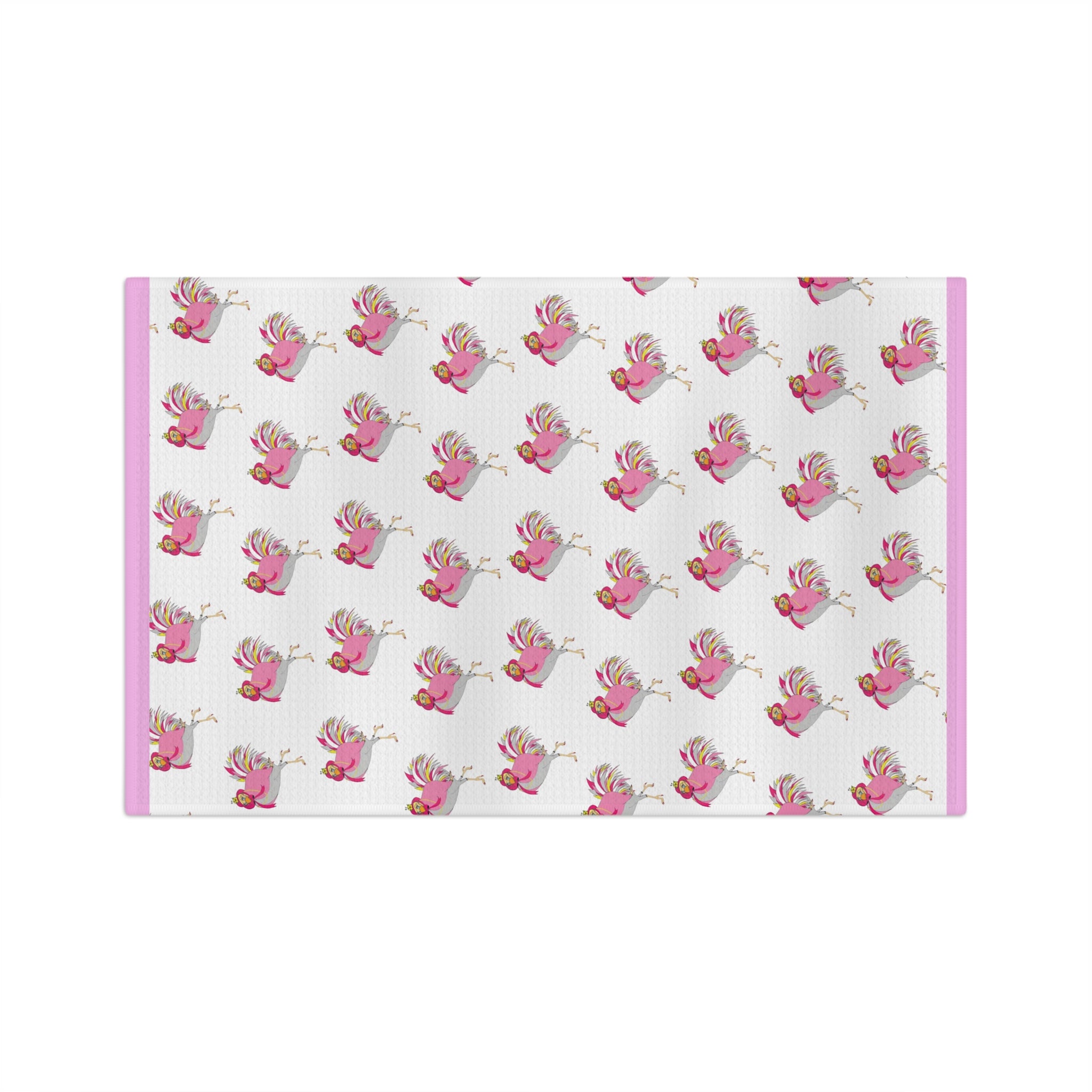 Microfiber Tea Towel - Pink Chicken Fun Kitchen Accessories Gift for Bird Lovers