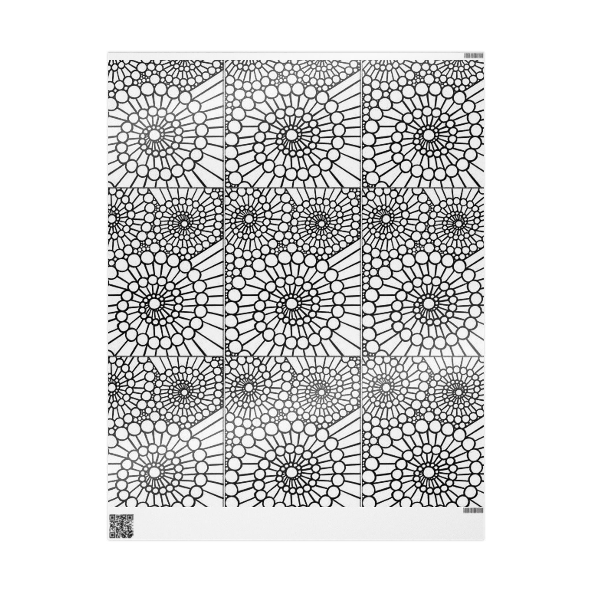 Elegant Geometric Wrapping Paper, Gift Wrap for All Occasions, Modern Black and White Pattern, Birthday, Wedding, Holiday Wrap