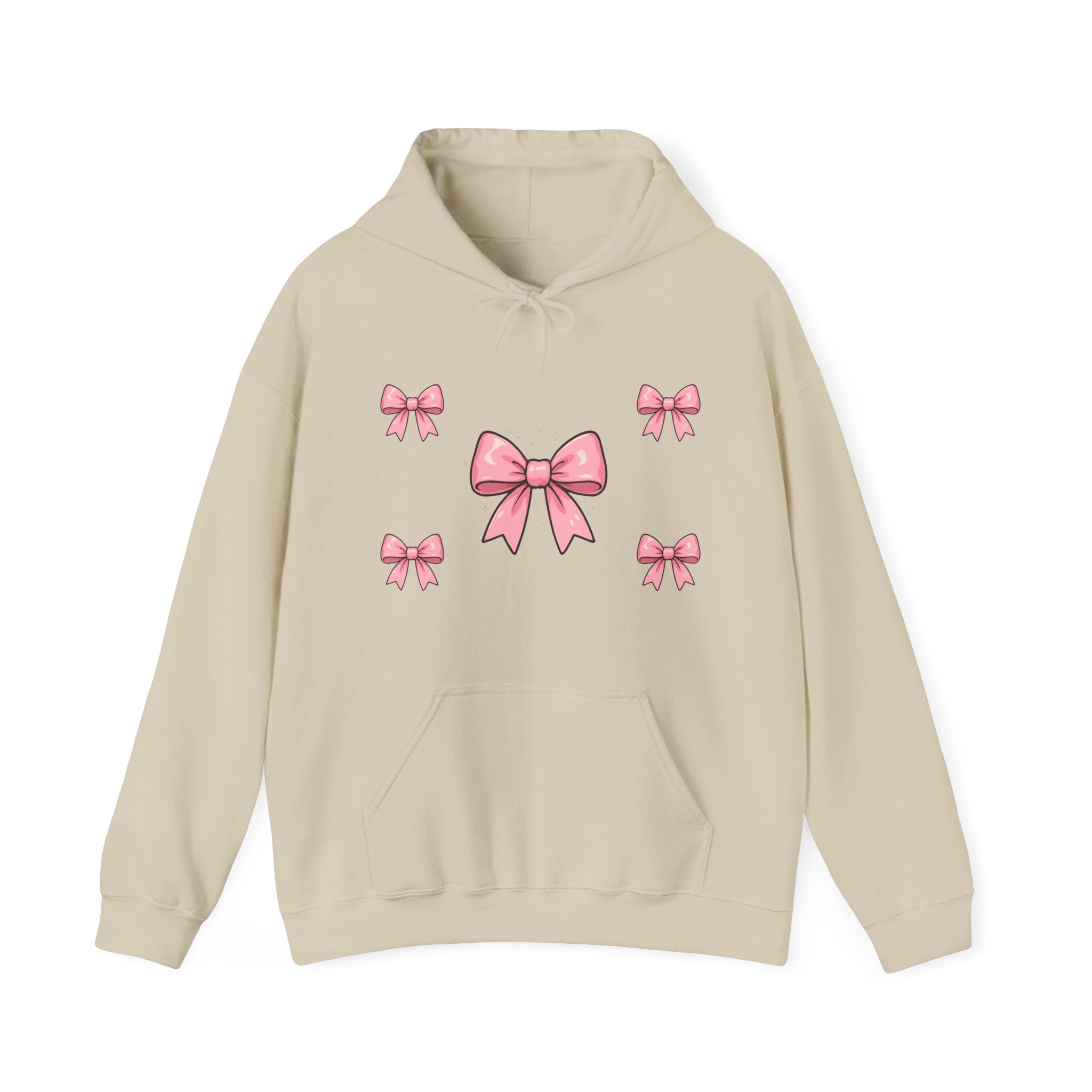 Pink Ribbon Bow Hoodie — Cute Pastel Bow Graphic Sweatshirt