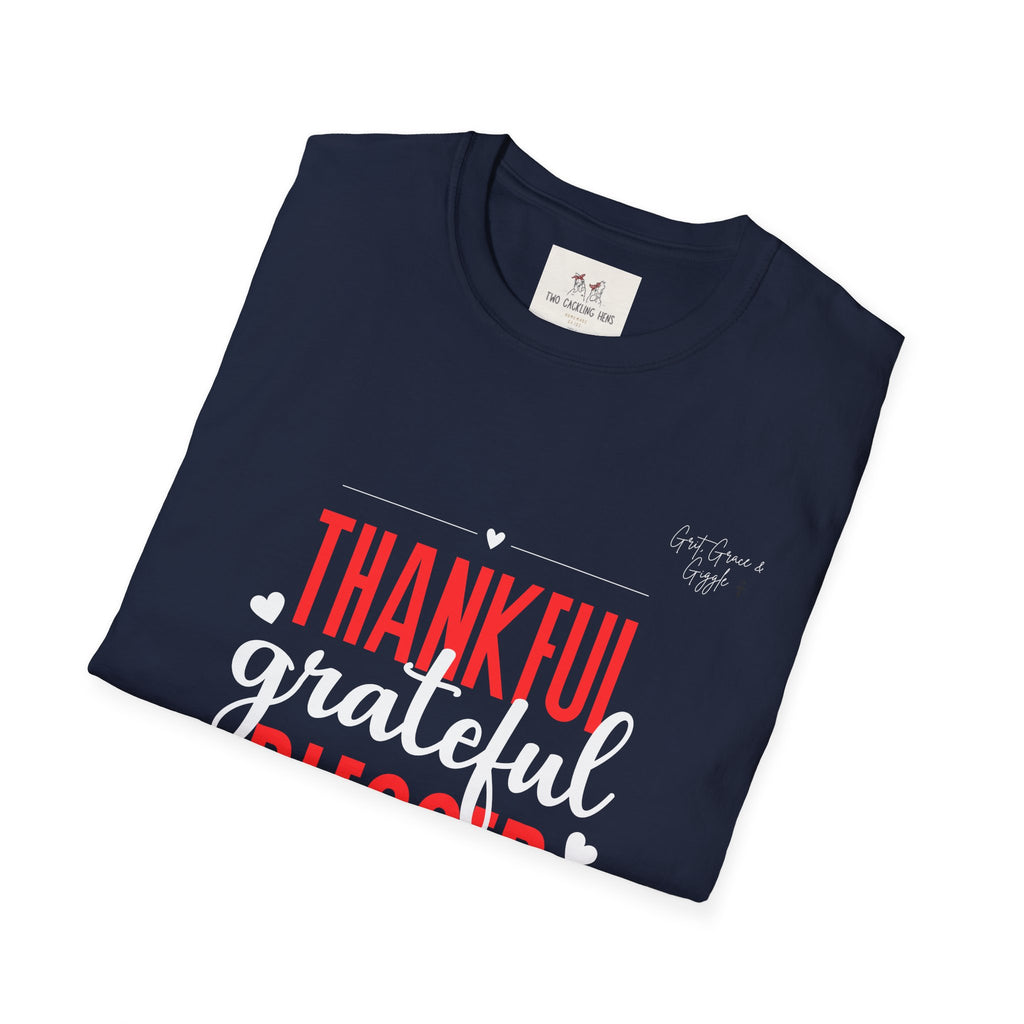 "Thankful, Blessed"  Ladies Softstyle T-Shirt Grit, Grace & Giggle Collection
