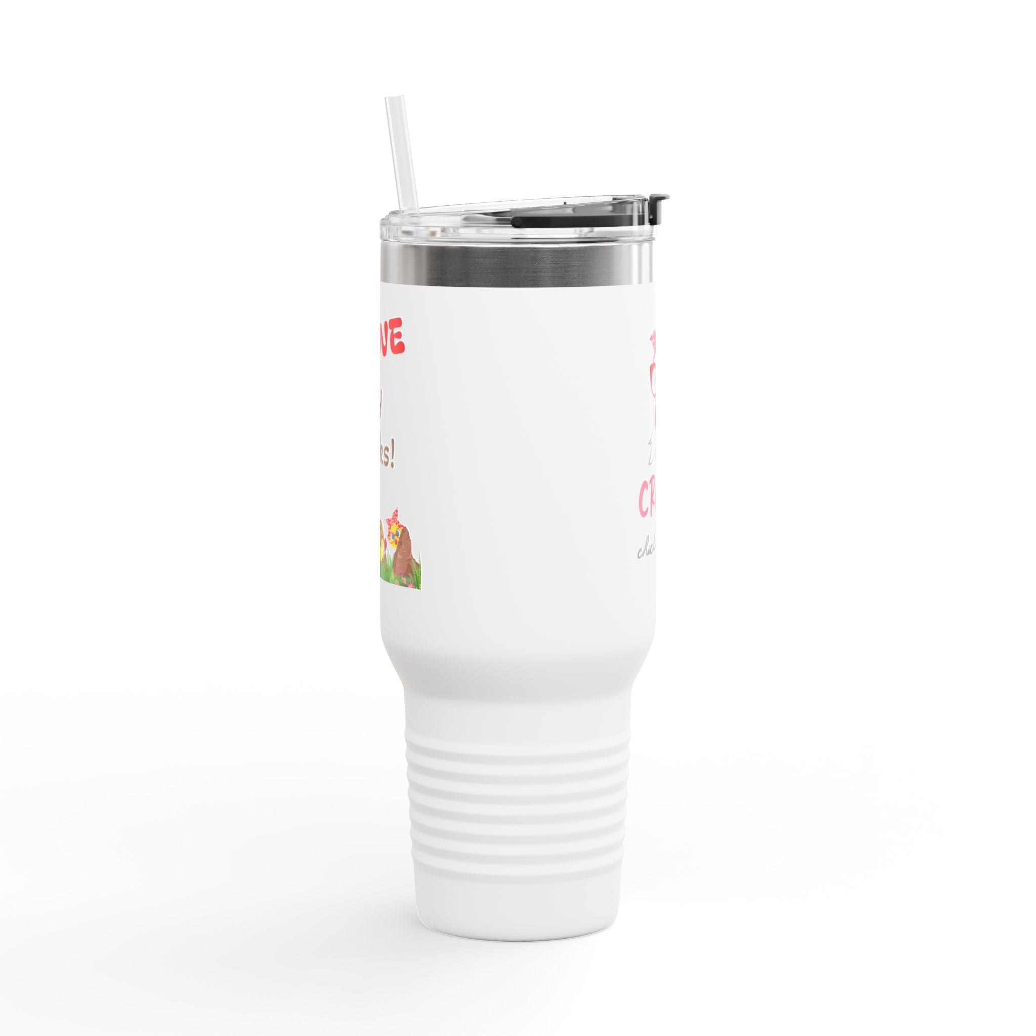Crazy Chicken Lady Design, Insulated Travel Mug, 40oz