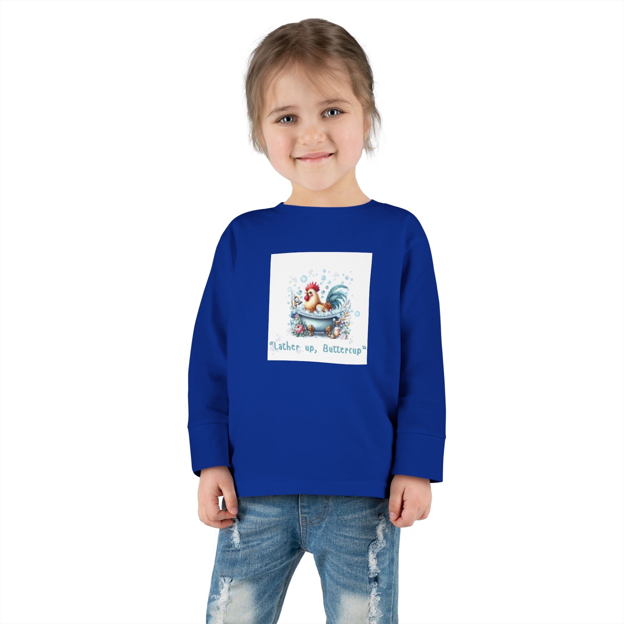 Cute Toddler Long Sleeve Tee with 'Lather up, Buttercup' Design
