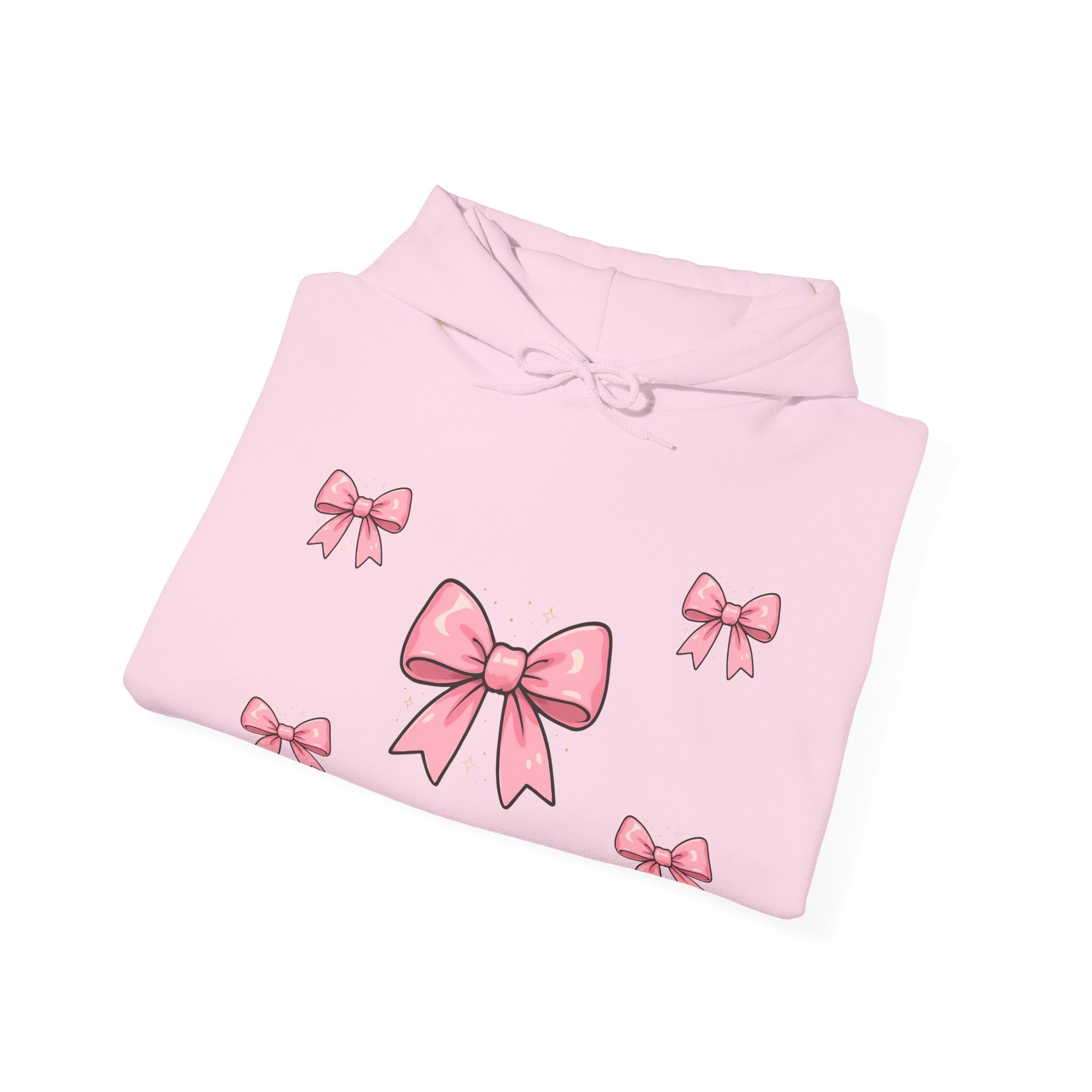 Pink Ribbon Bow Hoodie — Cute Pastel Bow Graphic Sweatshirt