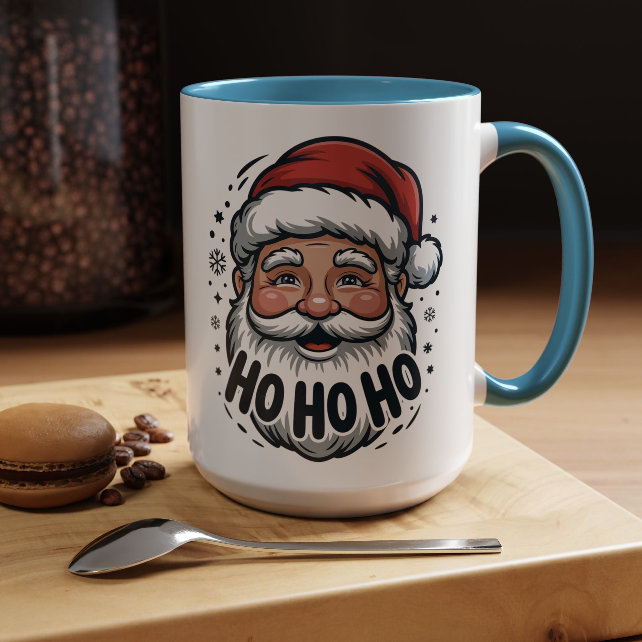 Santa "Ho Ho Ho" Accent Coffee Mug — Festive Holiday Christmas Gift (11/15oz)