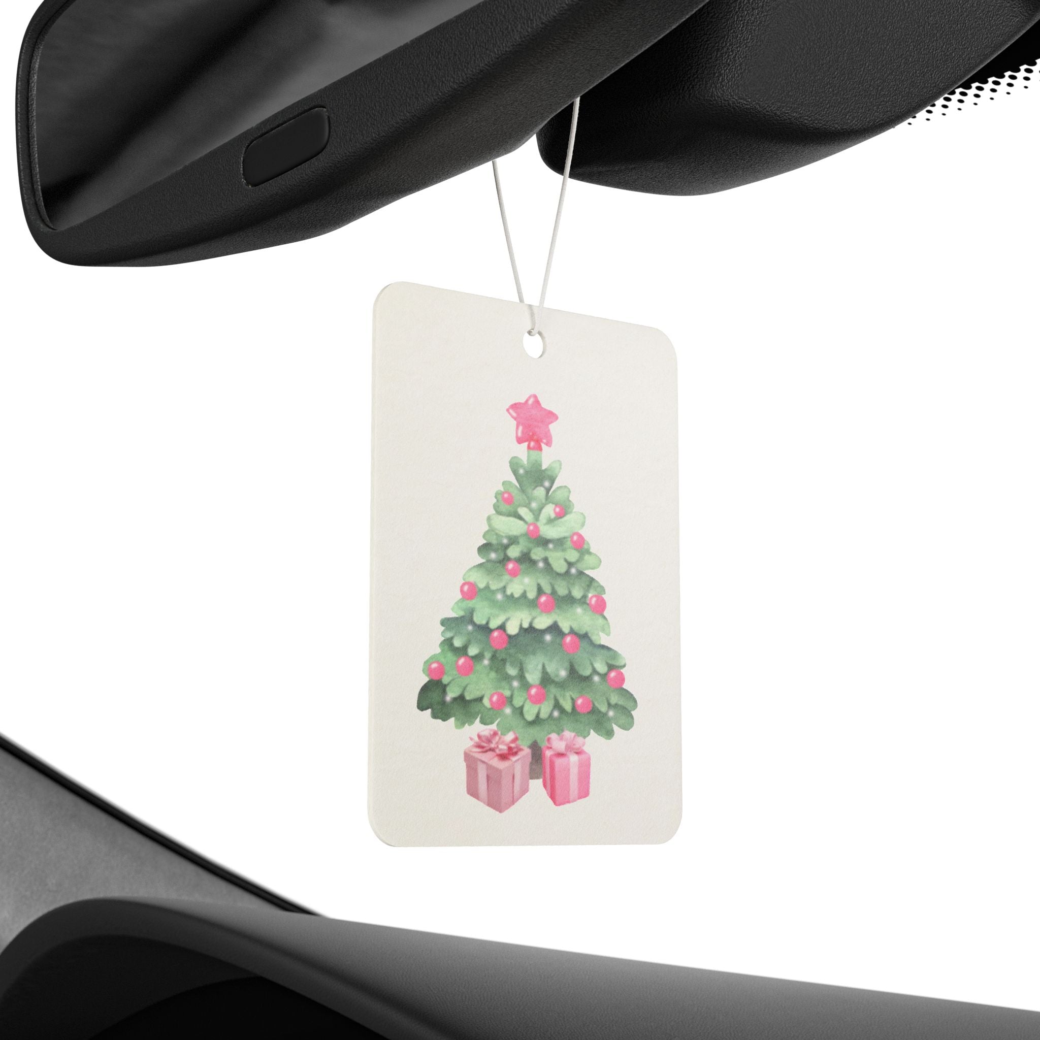 Christmas Tree Car Air Freshener — Cute Pink Ornaments & Gifts Scented Holiday Car Decor