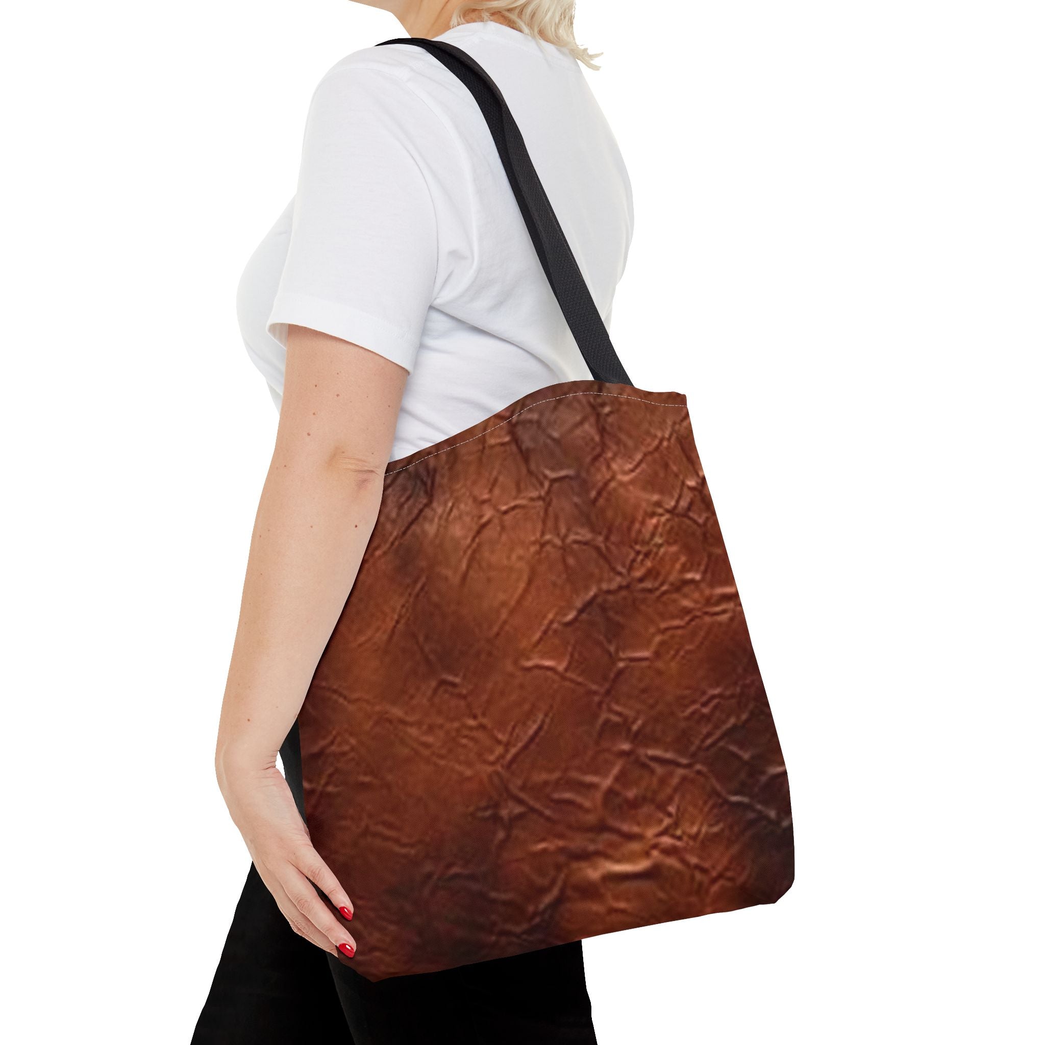 Canvas Tote Bag - Bison Leather Print Eco-Friendly Carryall for Everyday Use