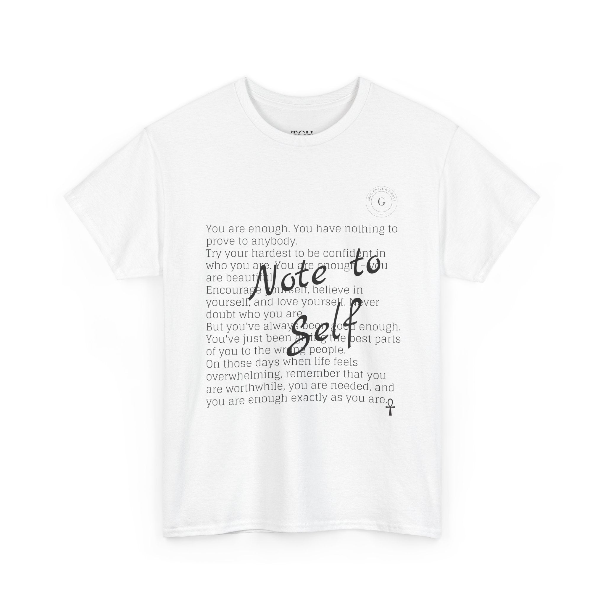 Reflective Note to Self Ladies Tee - Motivational Self-Care Shirt
