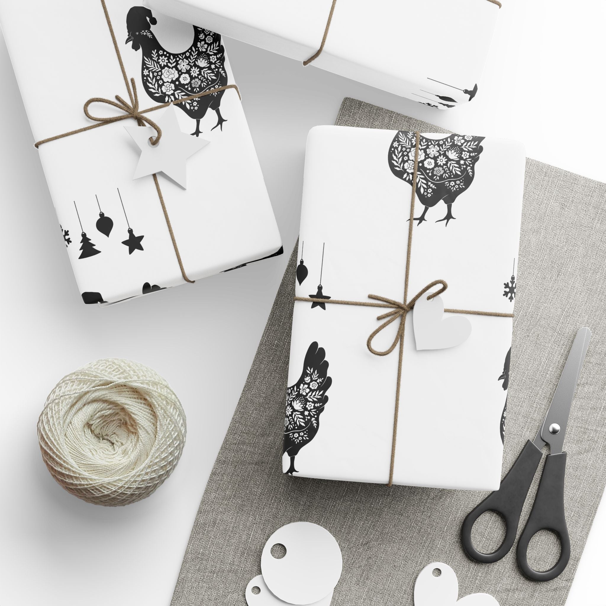 Charming Chicken Themed Wrapping Paper, Gift Wrap for Farmhouse Decor, Holiday & Celebration, Rustic Gift Packaging, Party Supplies
