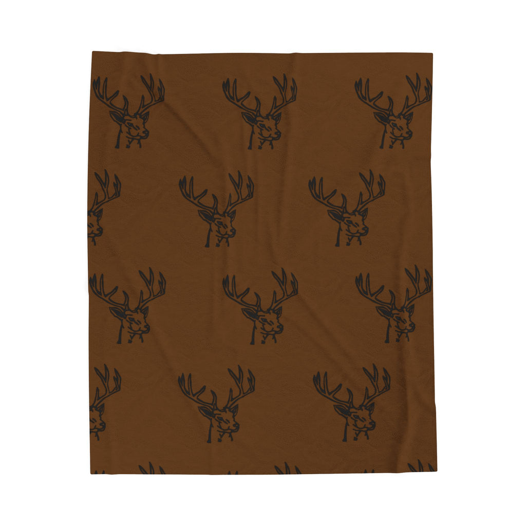 Velveteen Blanket with Rustic Antlers Design