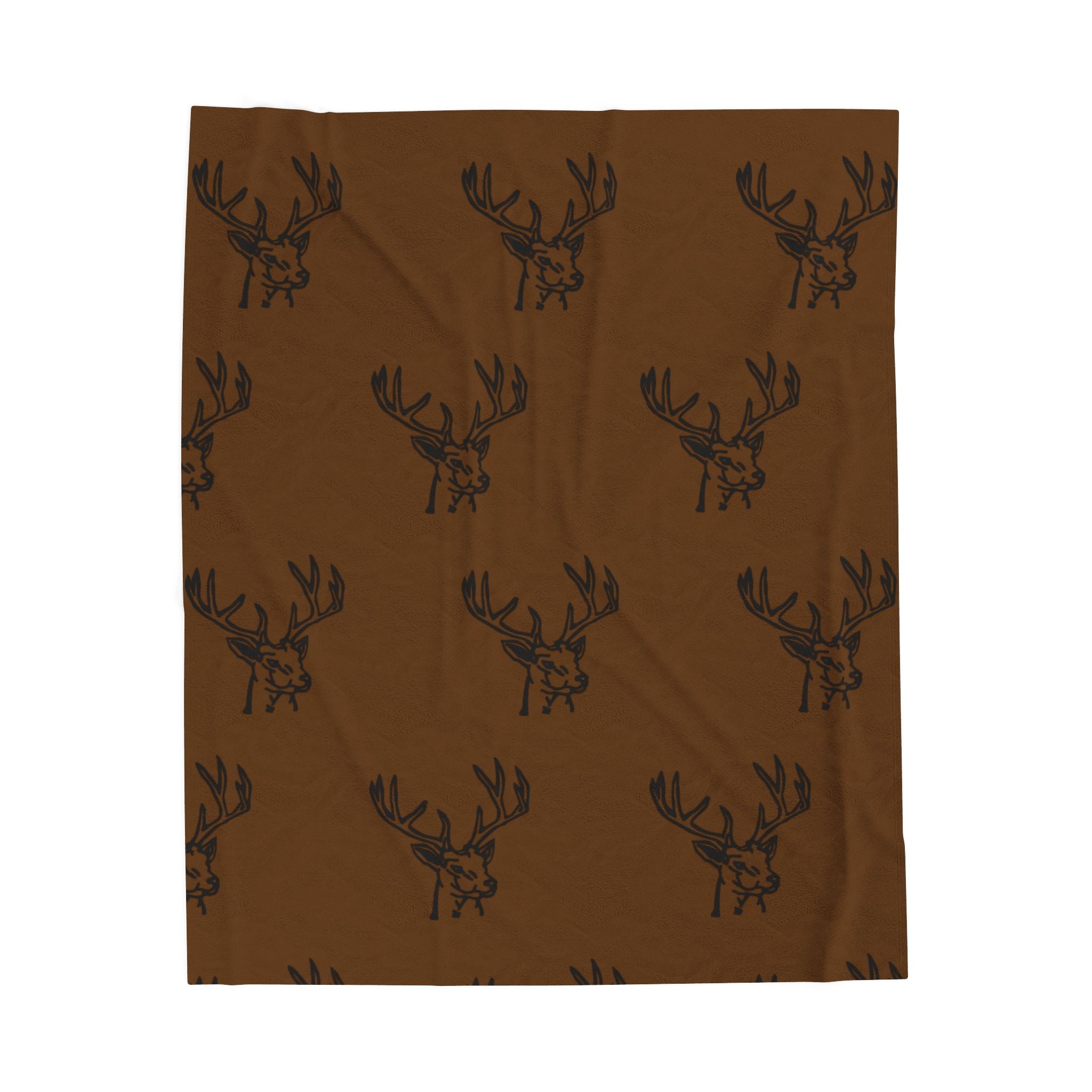 Velveteen Blanket with Rustic Antlers Design