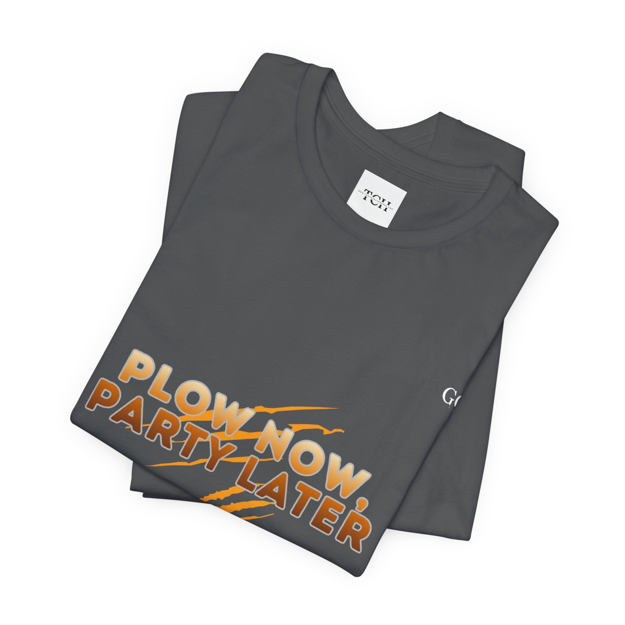 Plow Now Party Later Tee — Rustic Farm-to-Festival Graphic T-Shirt