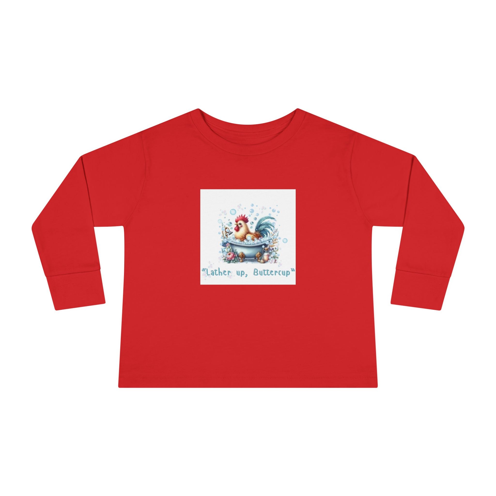 Cute Toddler Long Sleeve Tee with 'Lather up, Buttercup' Design