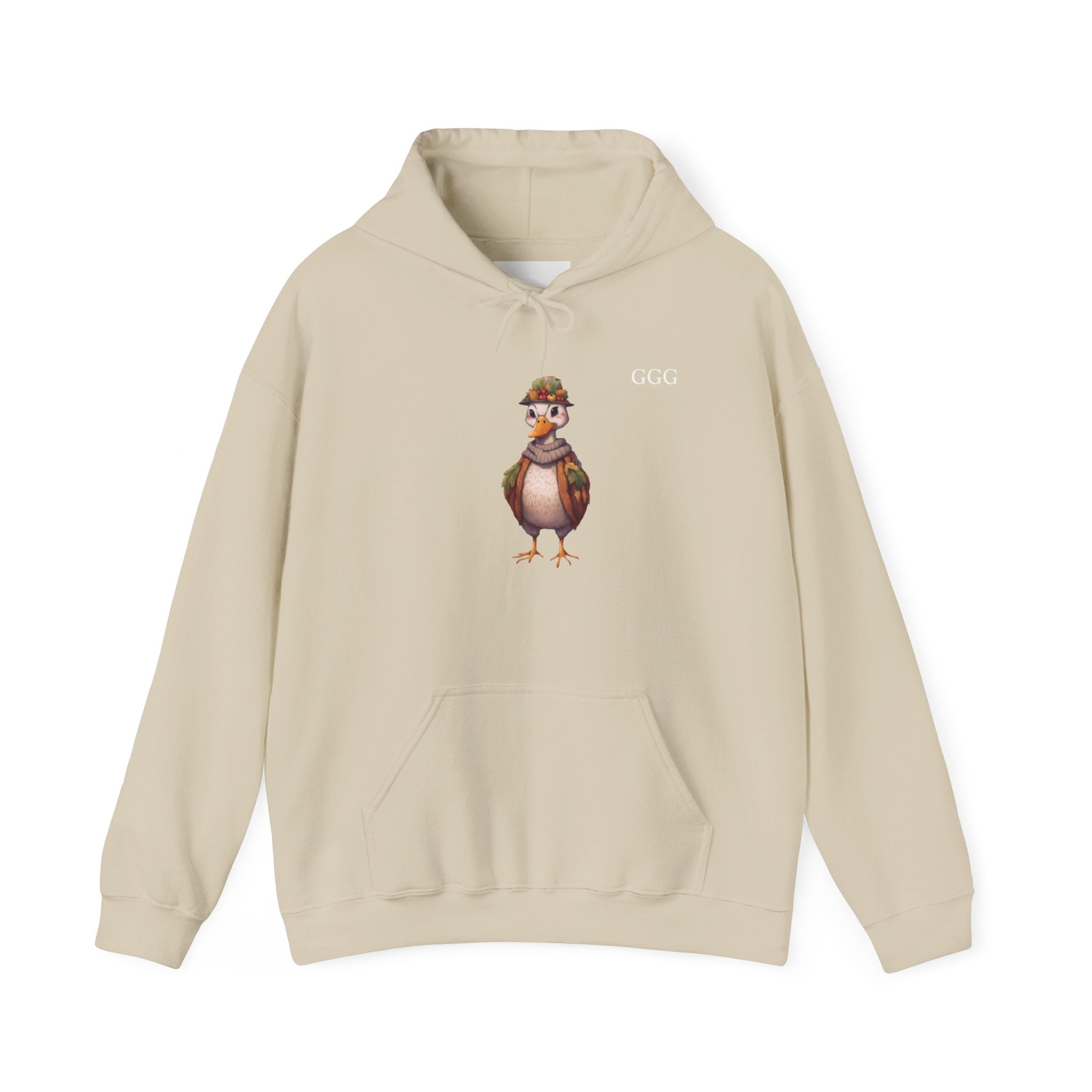 Duckling Graphic Hoodie — Cute Vintage Duck with Scarf Sweatshirt