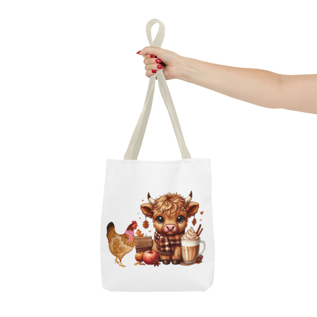 Friends- Cute Cow & Chicken Tote Bag for Farm Lovers, Harvest Market Bag