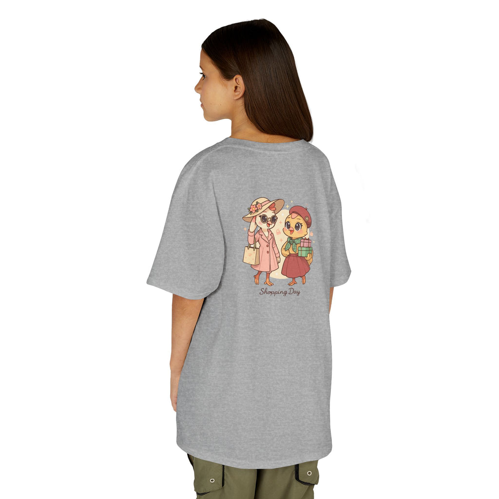 Kids Tee — Vintage Hens in Hats Illustration (Back Print)