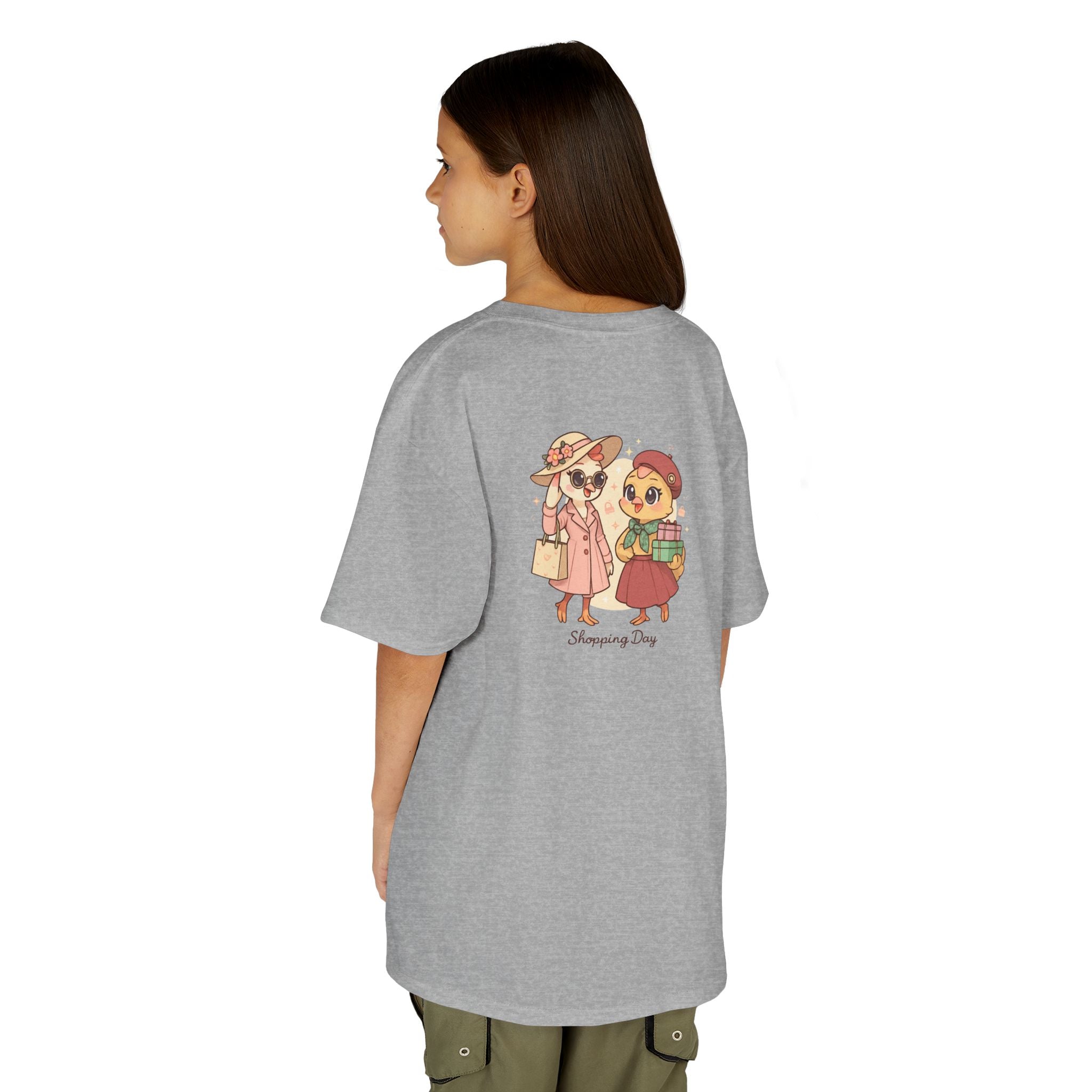 Kids Tee — Vintage Hens in Hats Illustration (Back Print)