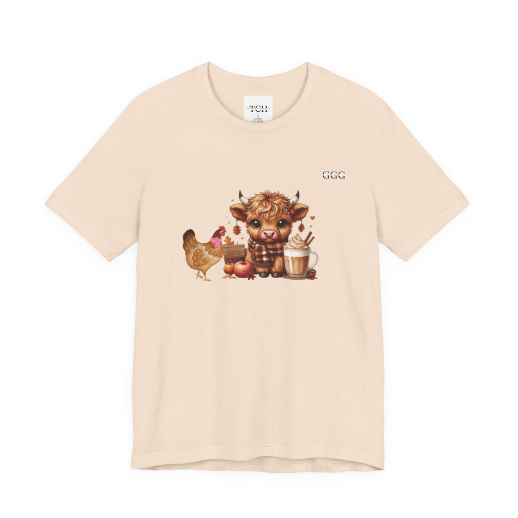 Adorable Farm Animal Tee, Cute Cow and Chicken T-Shirt, Animal Lover Gift, Funny Farm Shirt, Casual Everyday Wear