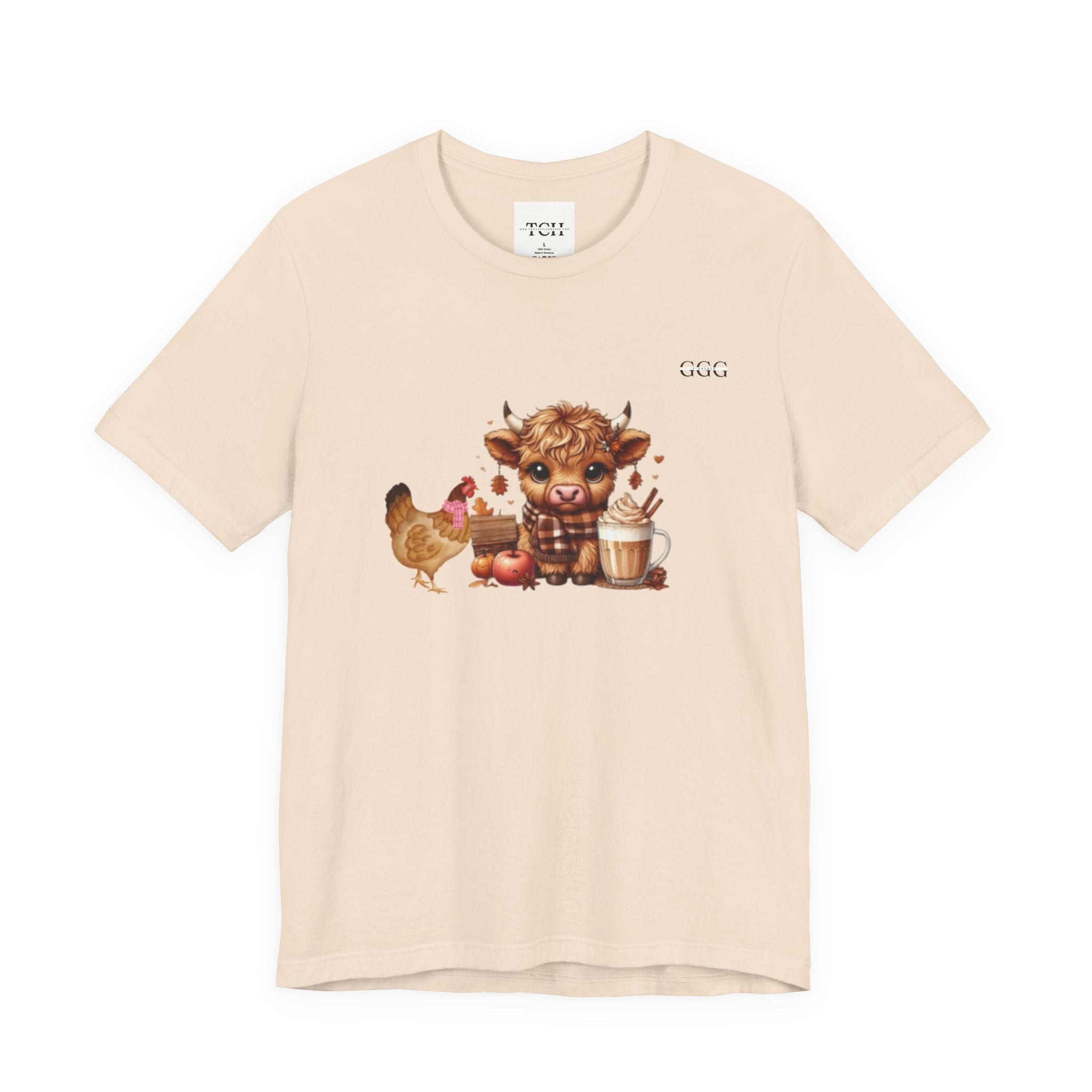 Adorable Farm Animal Tee, Cute Cow and Chicken T-Shirt, Animal Lover Gift, Funny Farm Shirt, Casual Everyday Wear