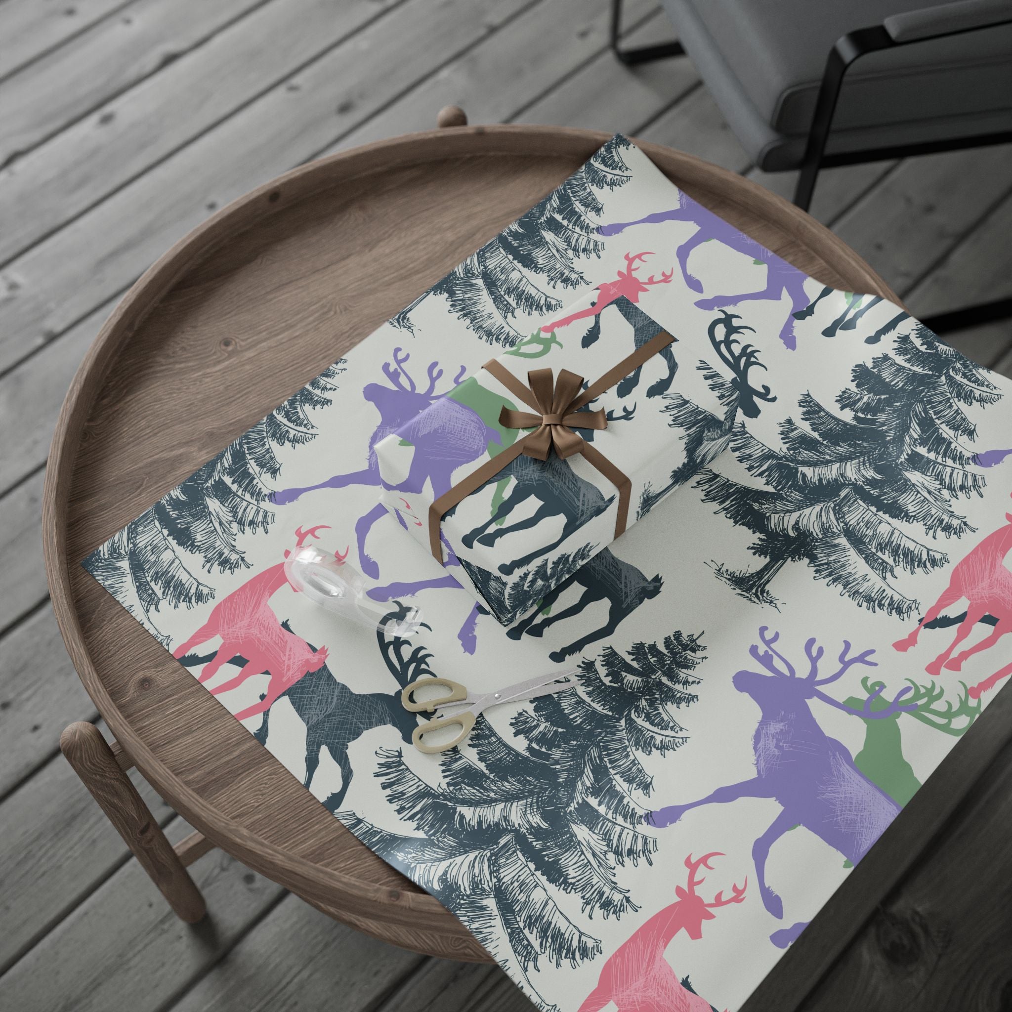 Whimsical Reindeer Wrapping Paper for Holidays