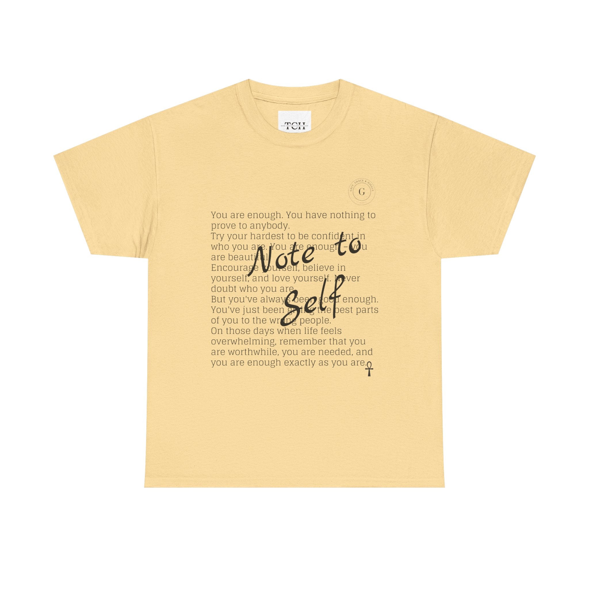 Reflective Note to Self Ladies Tee - Motivational Self-Care Shirt