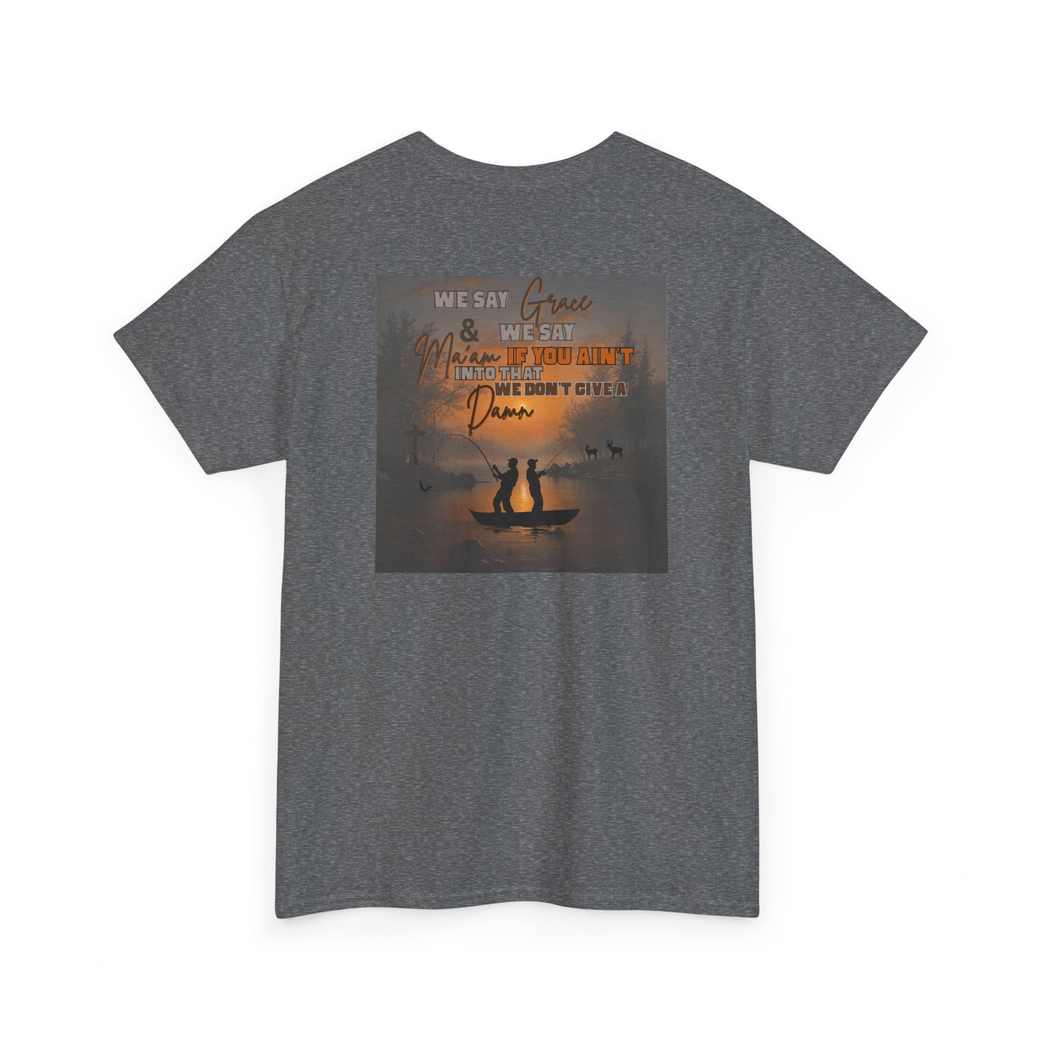 Men Heavy Cotton Tee, Cozy Nature Themed Shirt, Perfect for Camping Trips, Great Gift for Outdoor Lovers, Rustic Fall Style