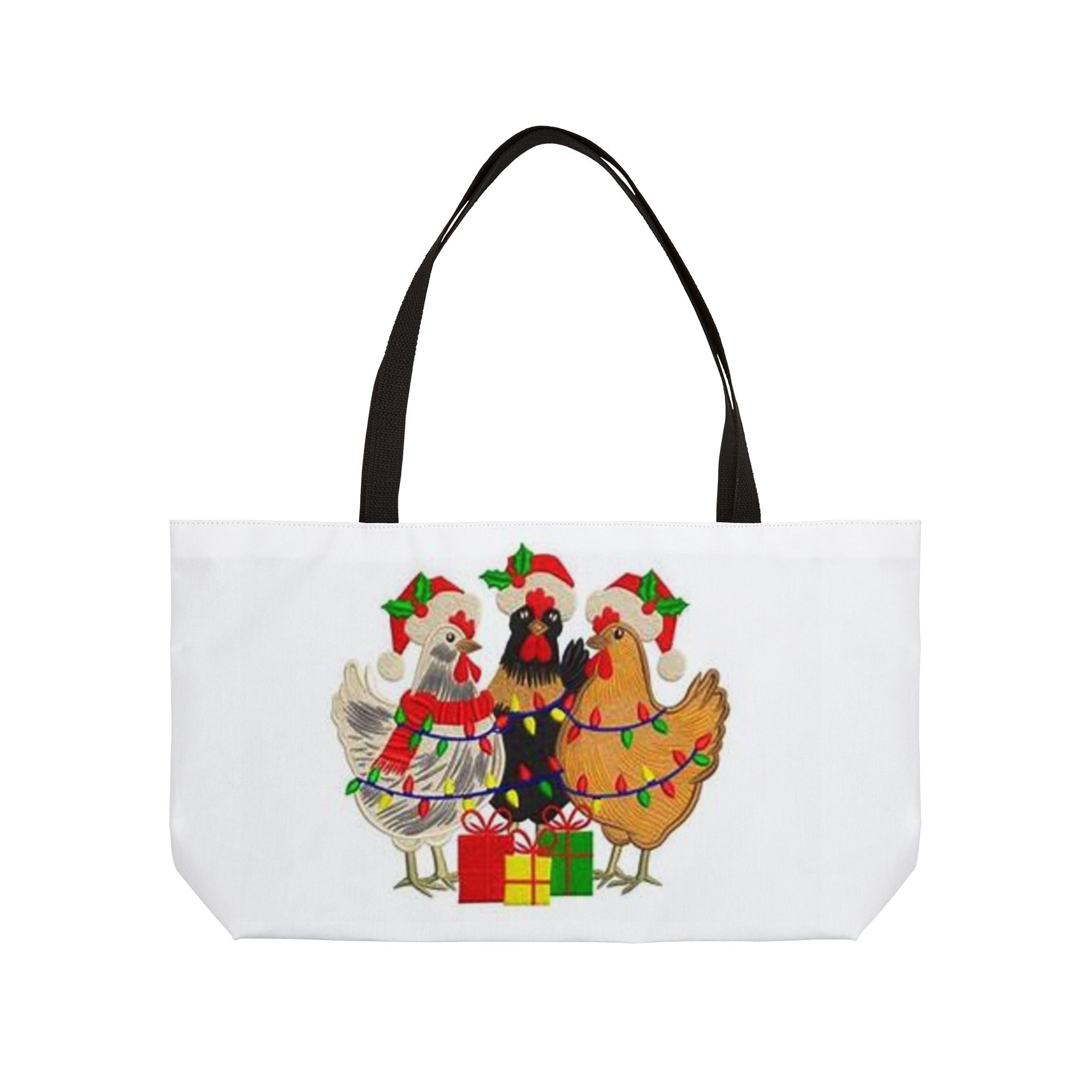 Festive Chicken Tote Bag | Holiday Shopping, Christmas, Gift, Farmhouse Decor