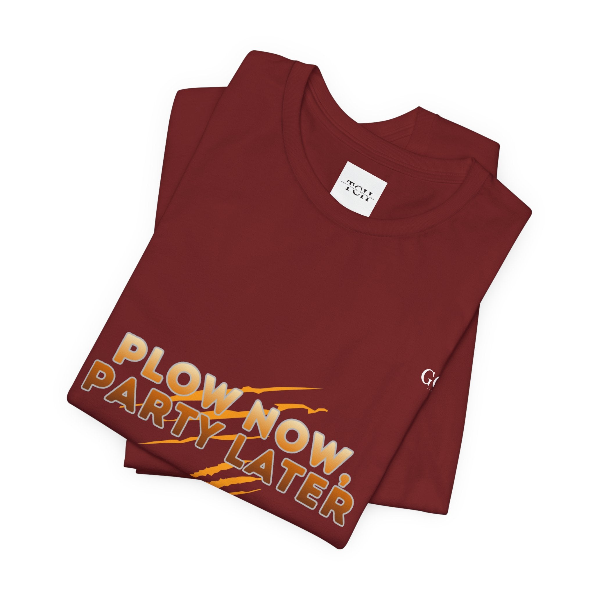 Plow Now Party Later Tee — Rustic Farm-to-Festival Graphic T-Shirt