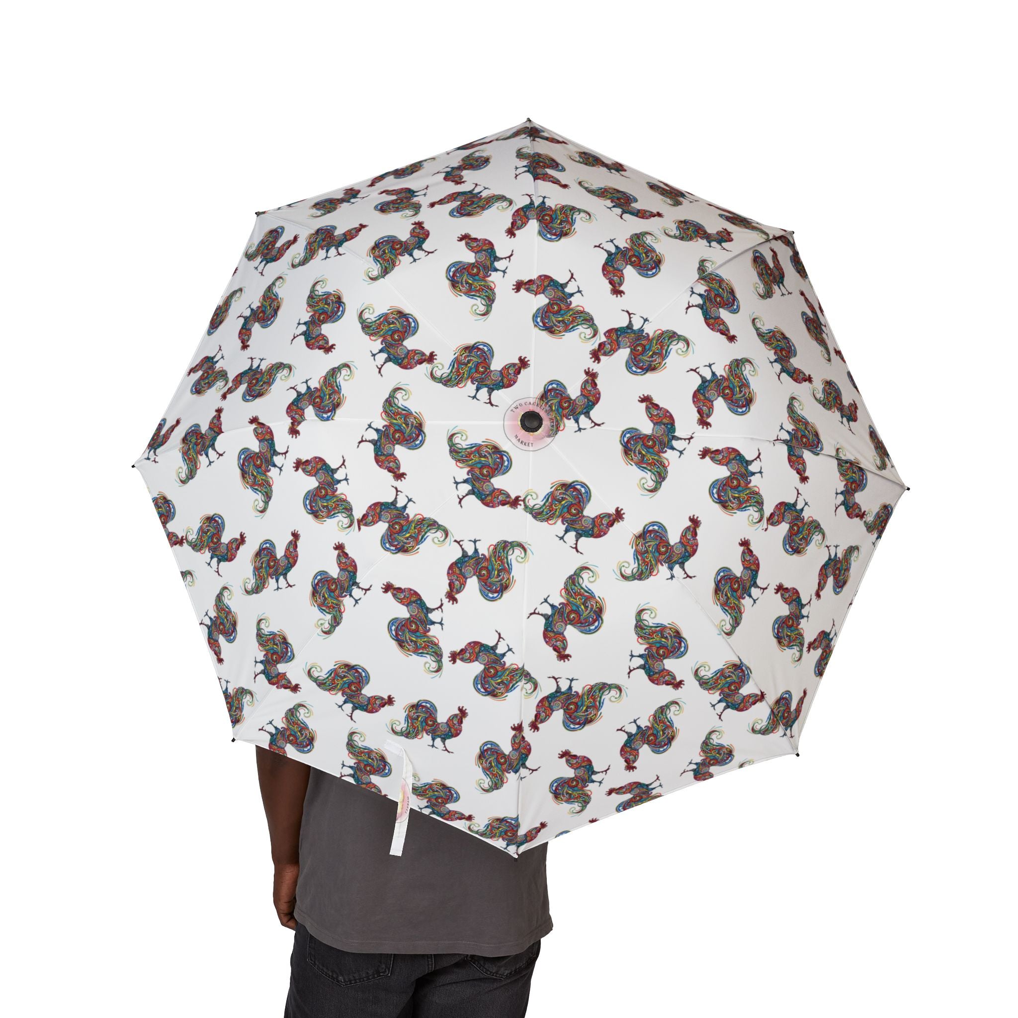 Whimsical Rooster Foldable Umbrella - Fun Design for Rainy Days, Travel Essentials, Unique Gift, Lightweight Outdoor Gear, Compact Sunshade