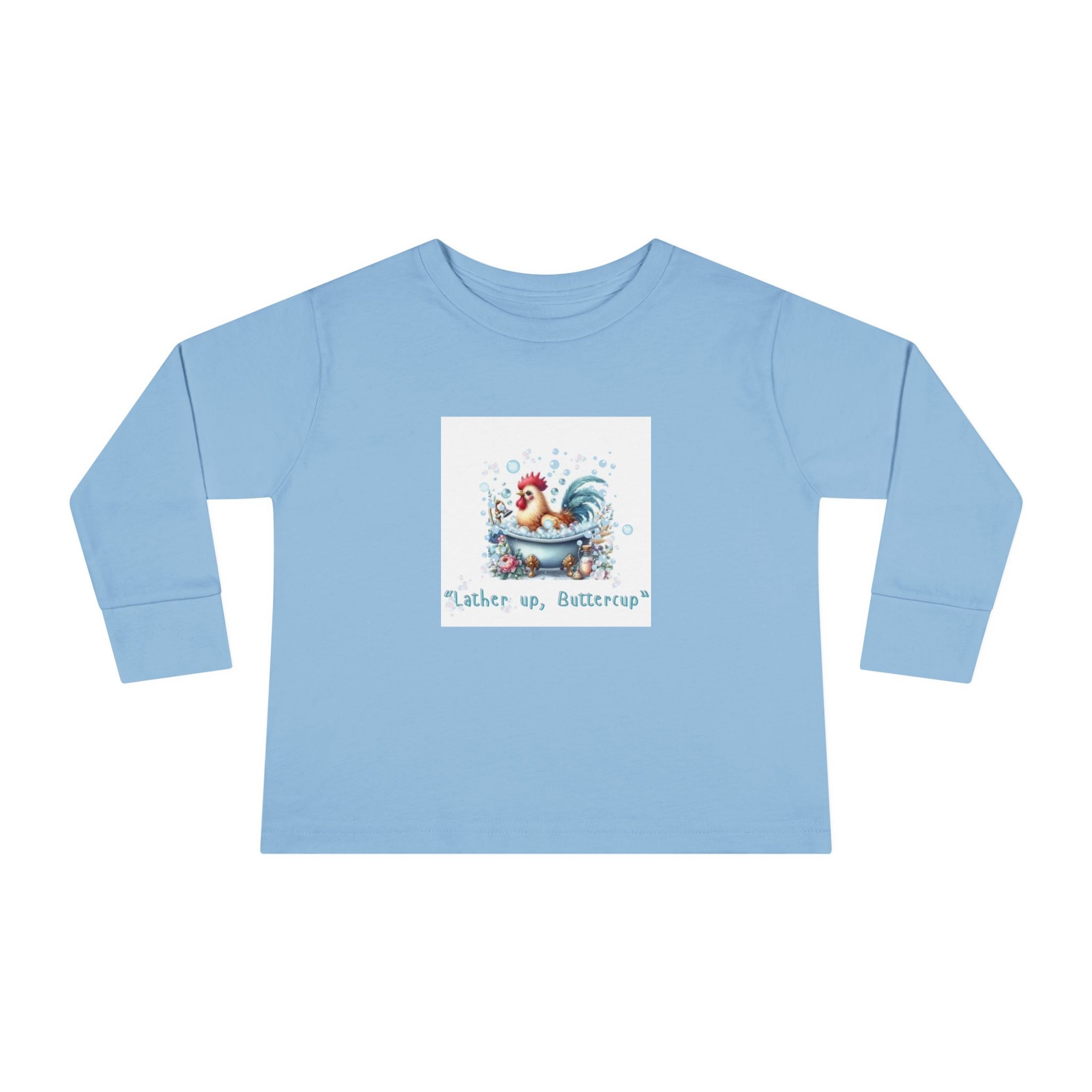 Cute Toddler Long Sleeve Tee with 'Lather up, Buttercup' Design