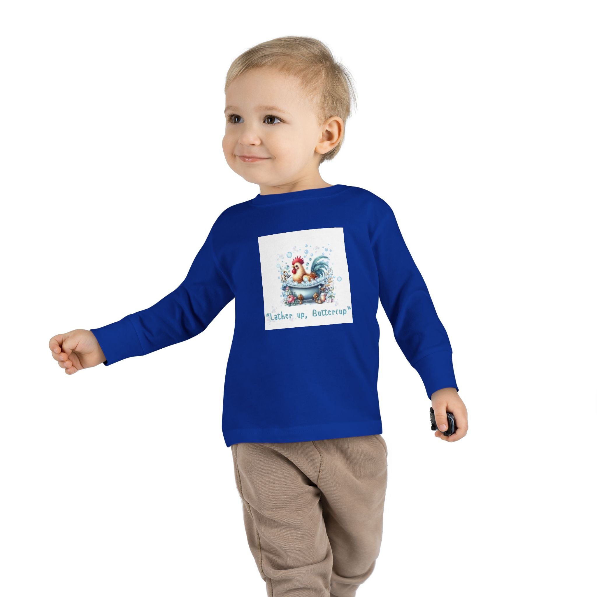 Cute Toddler Long Sleeve Tee with 'Lather up, Buttercup' Design
