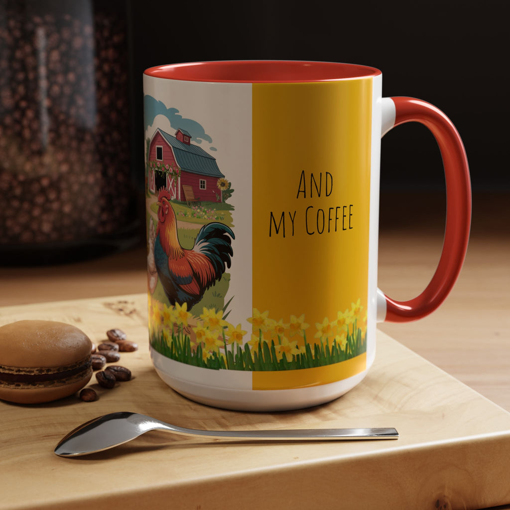 Farmhouse Chic Accent Coffee Mug - "And My Coffee" Design