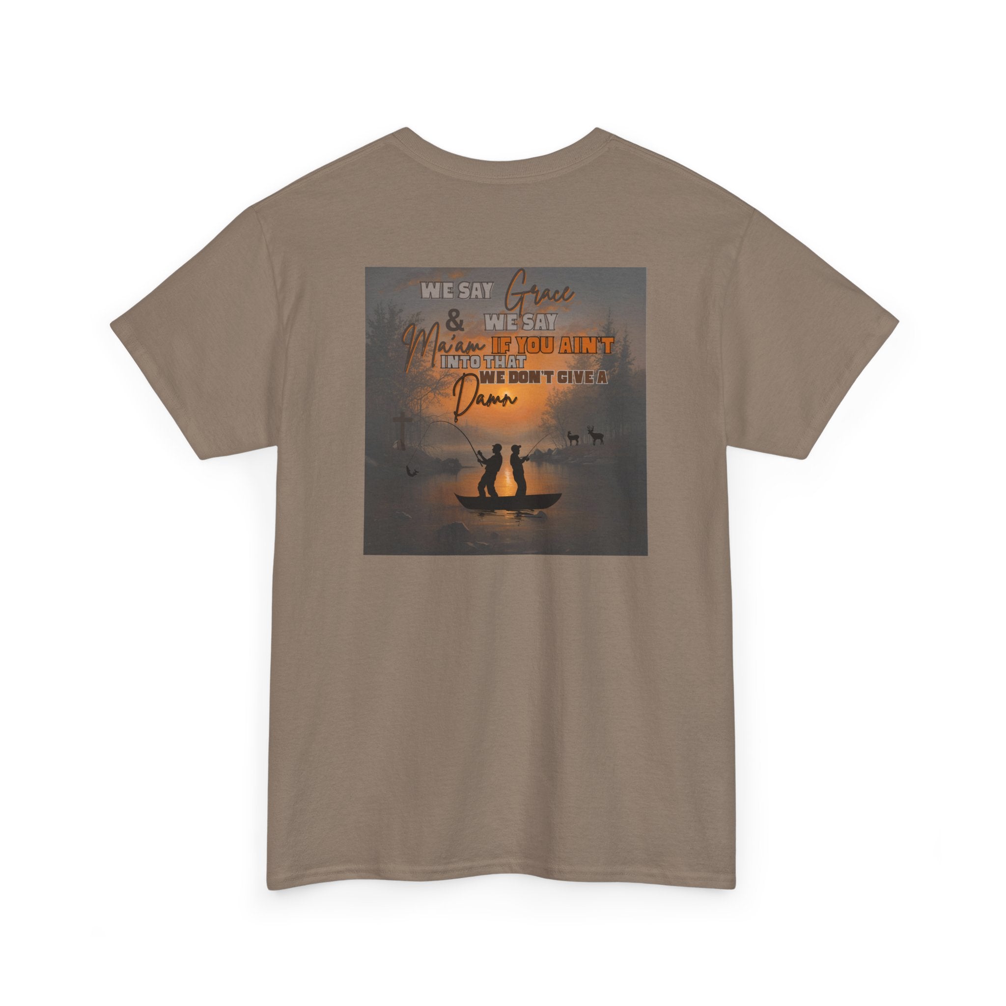 Men Heavy Cotton Tee, Cozy Nature Themed Shirt, Perfect for Camping Trips, Great Gift for Outdoor Lovers, Rustic Fall Style