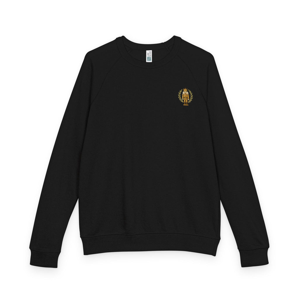 Gold Crest Crewneck Sweatshirt — Vintage Emblem Raglan Pullover