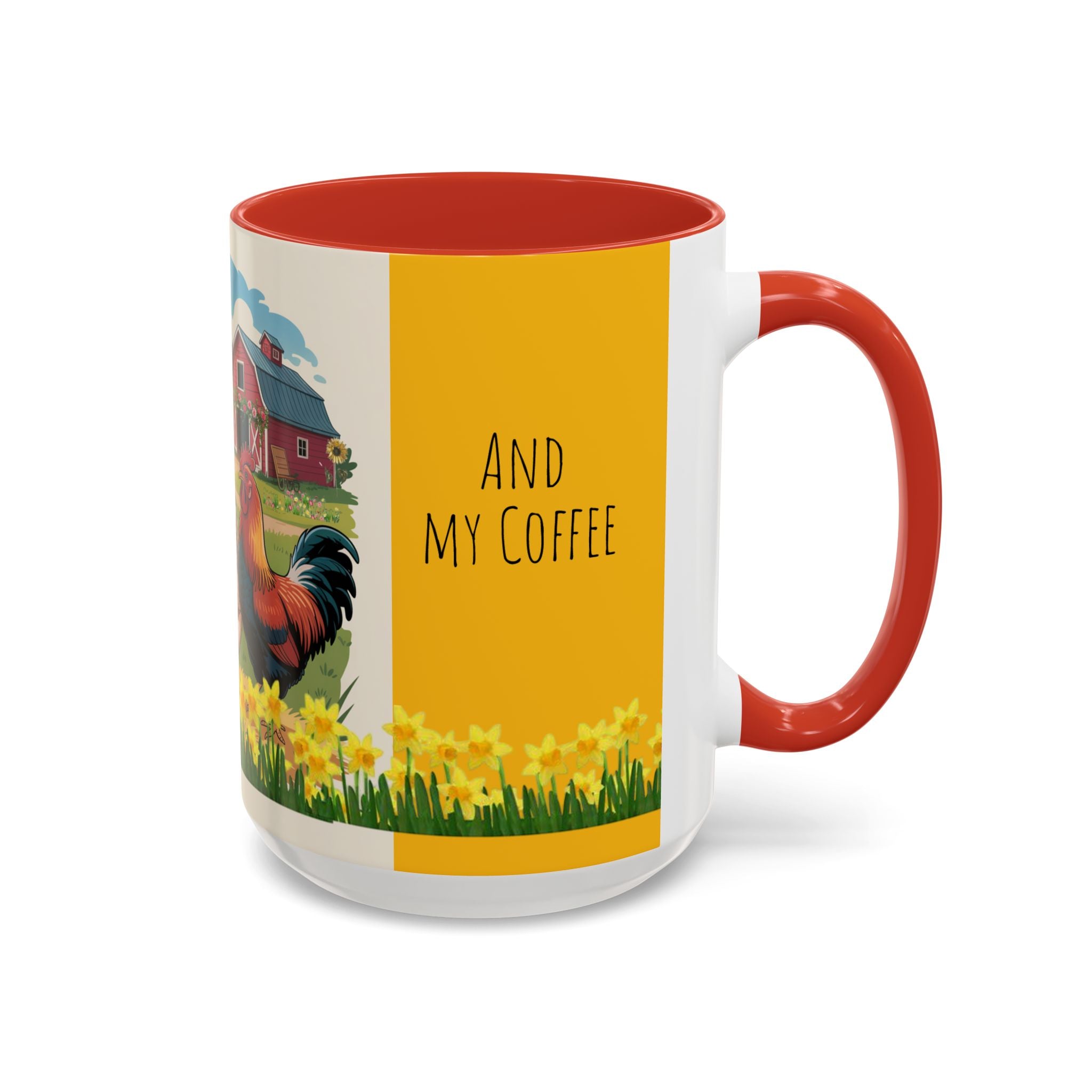 Farmhouse Chic Accent Coffee Mug - "And My Coffee" Design
