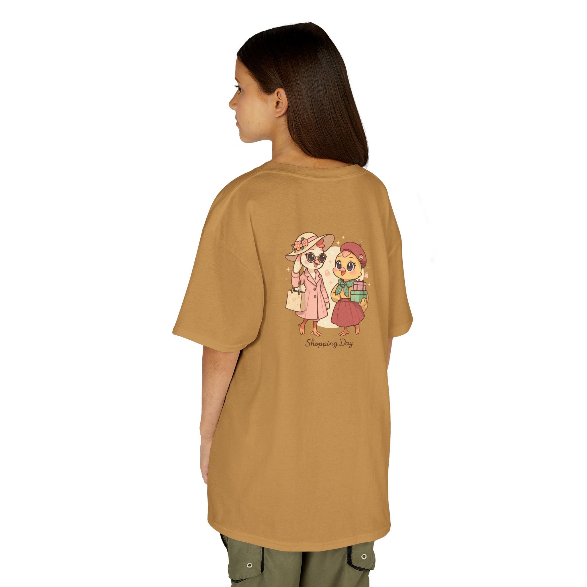 Kids Tee — Vintage Hens in Hats Illustration (Back Print)
