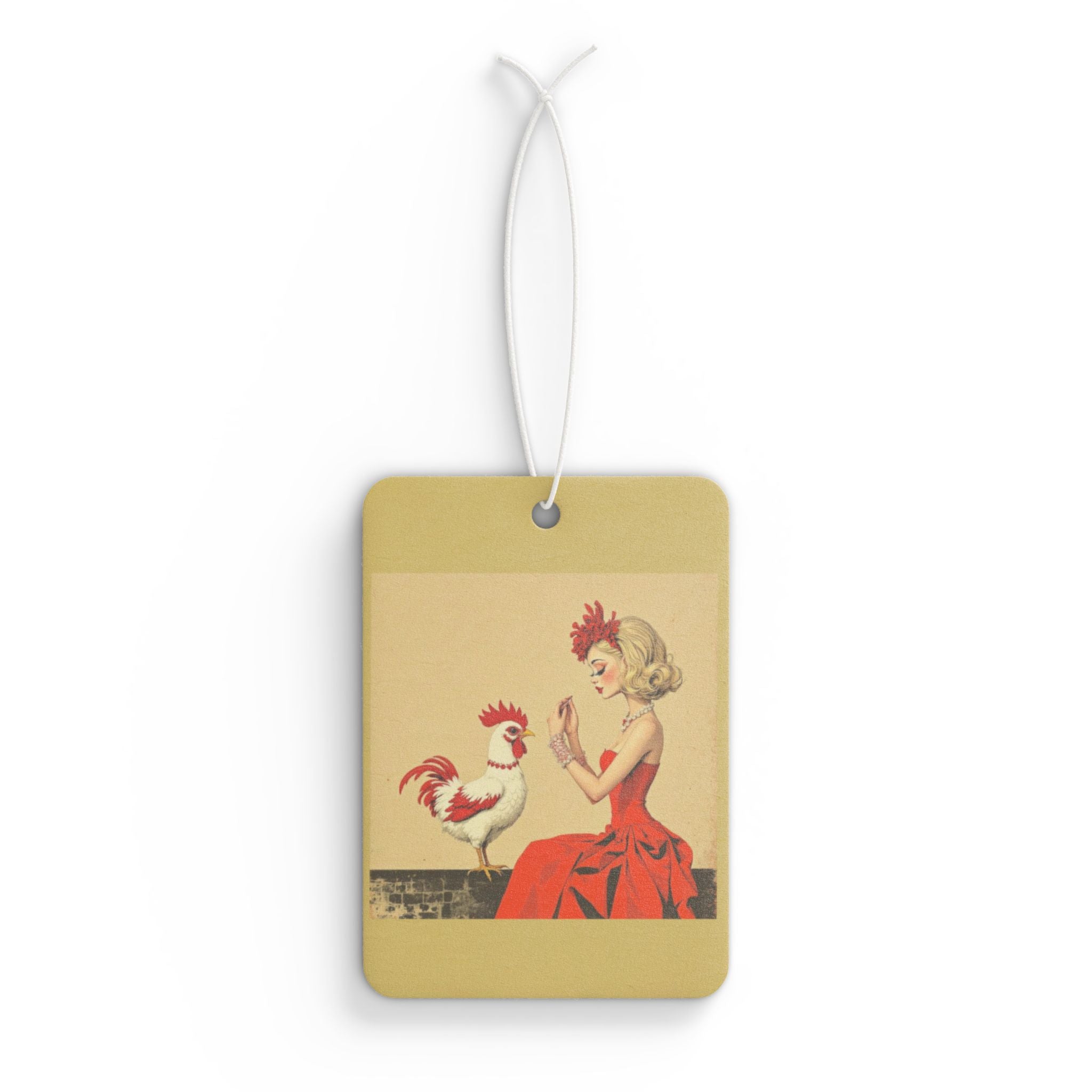 Vintage Chic Car Air Freshener, Retro Decor, Gift for Her, Farmhouse Style, Rooster Design, Car Accessories