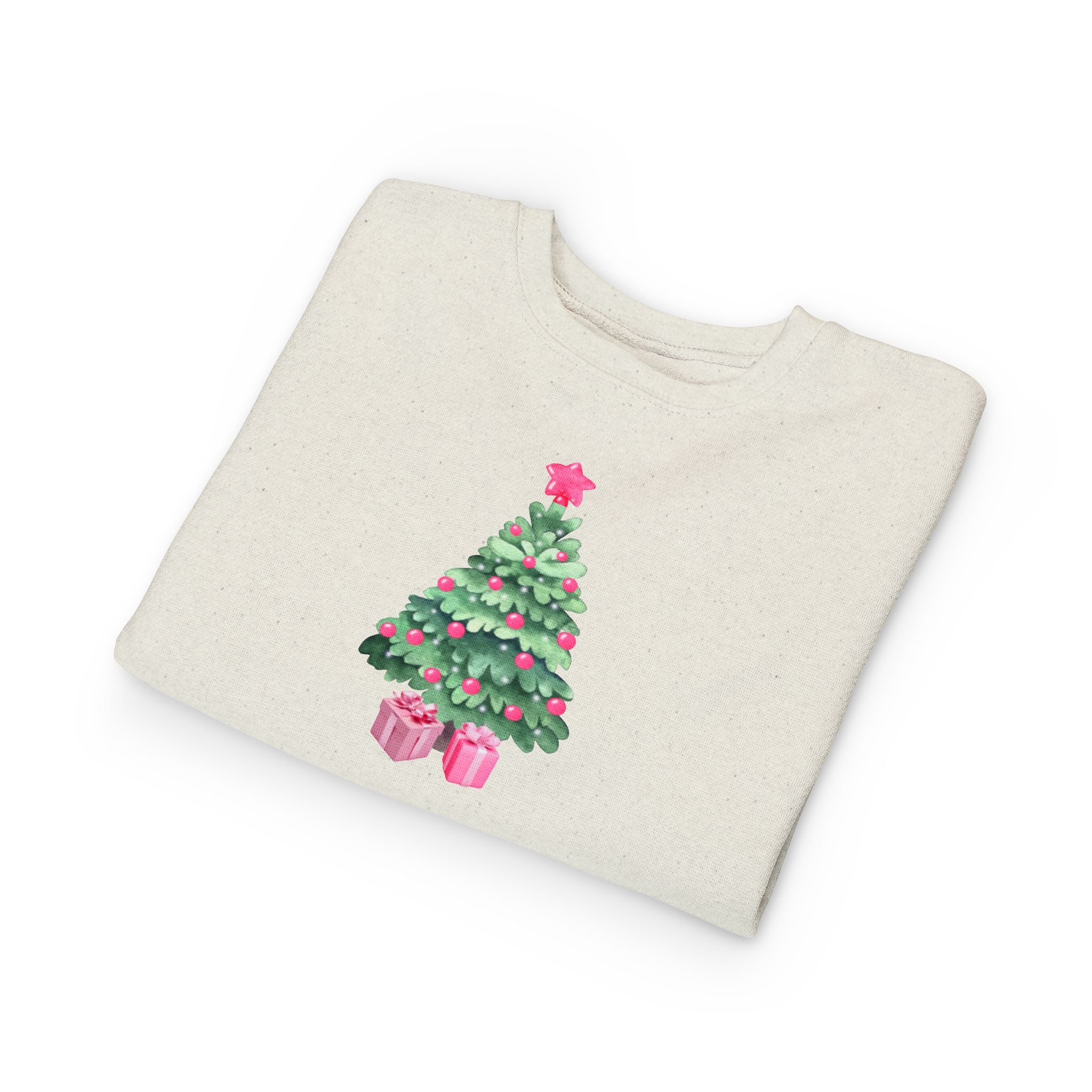 Toddler Sweatshirt — Pink Christmas Tree with Bows Holiday Pullover